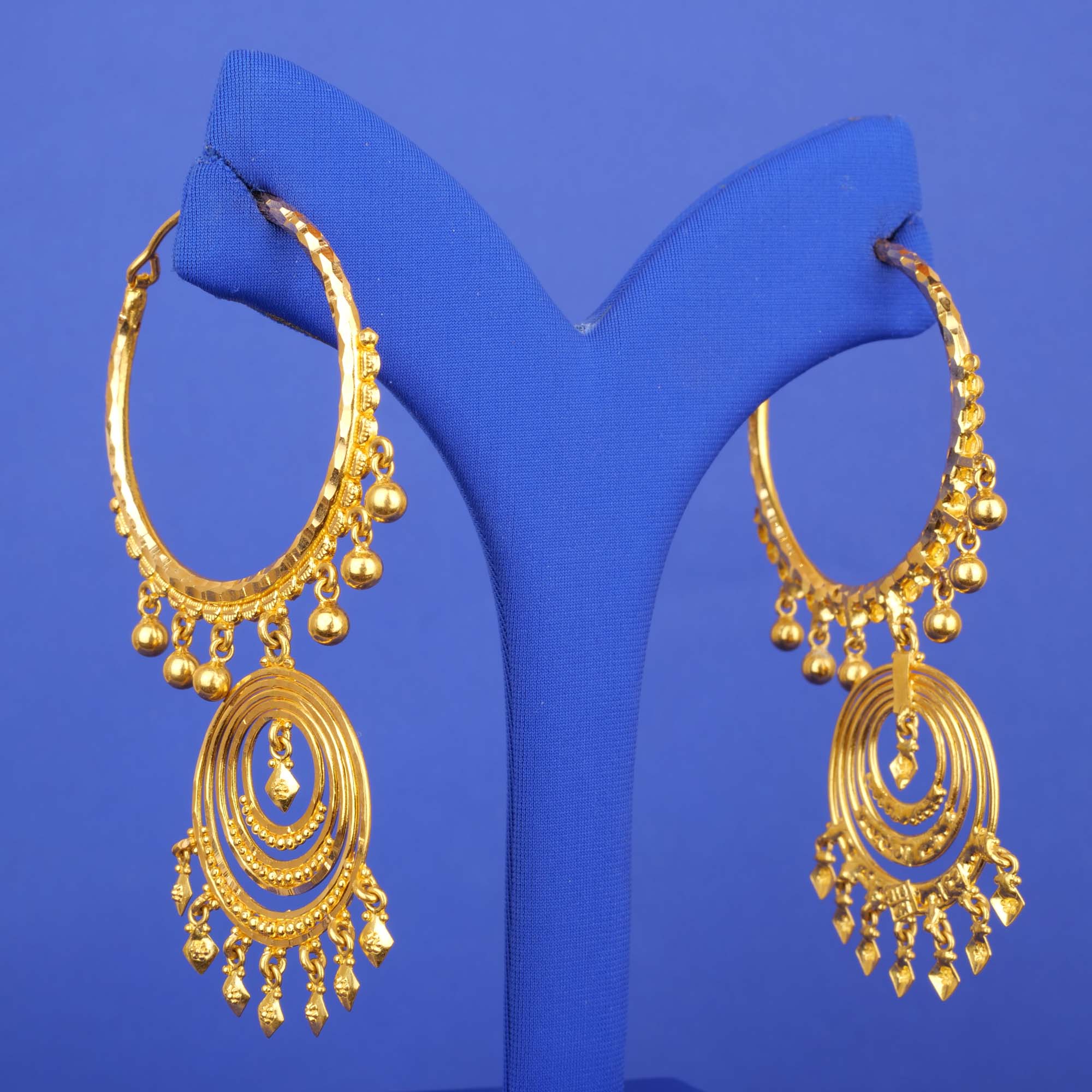 22K Gold Bali Earrings