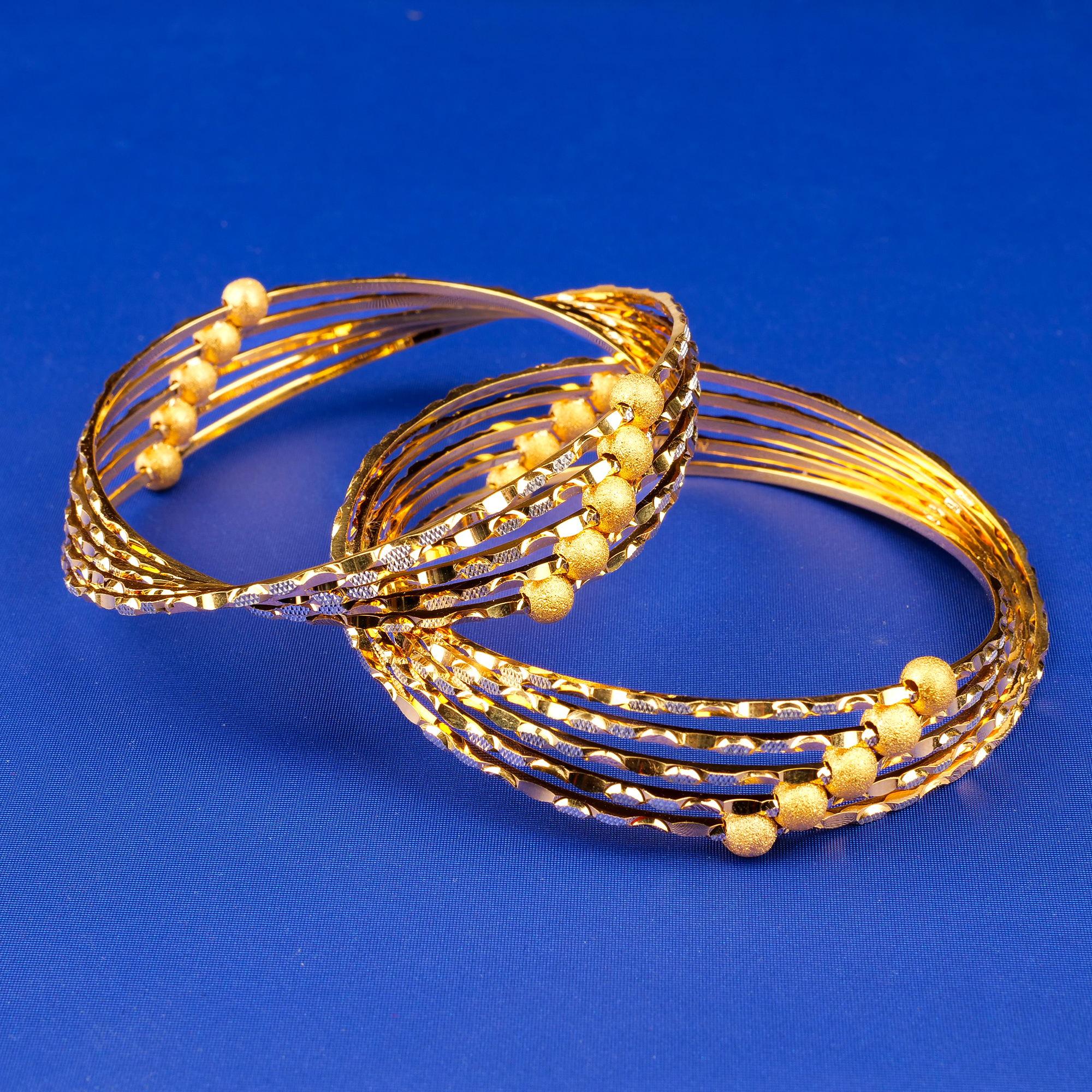 22K Two-Tone Gold Bangles