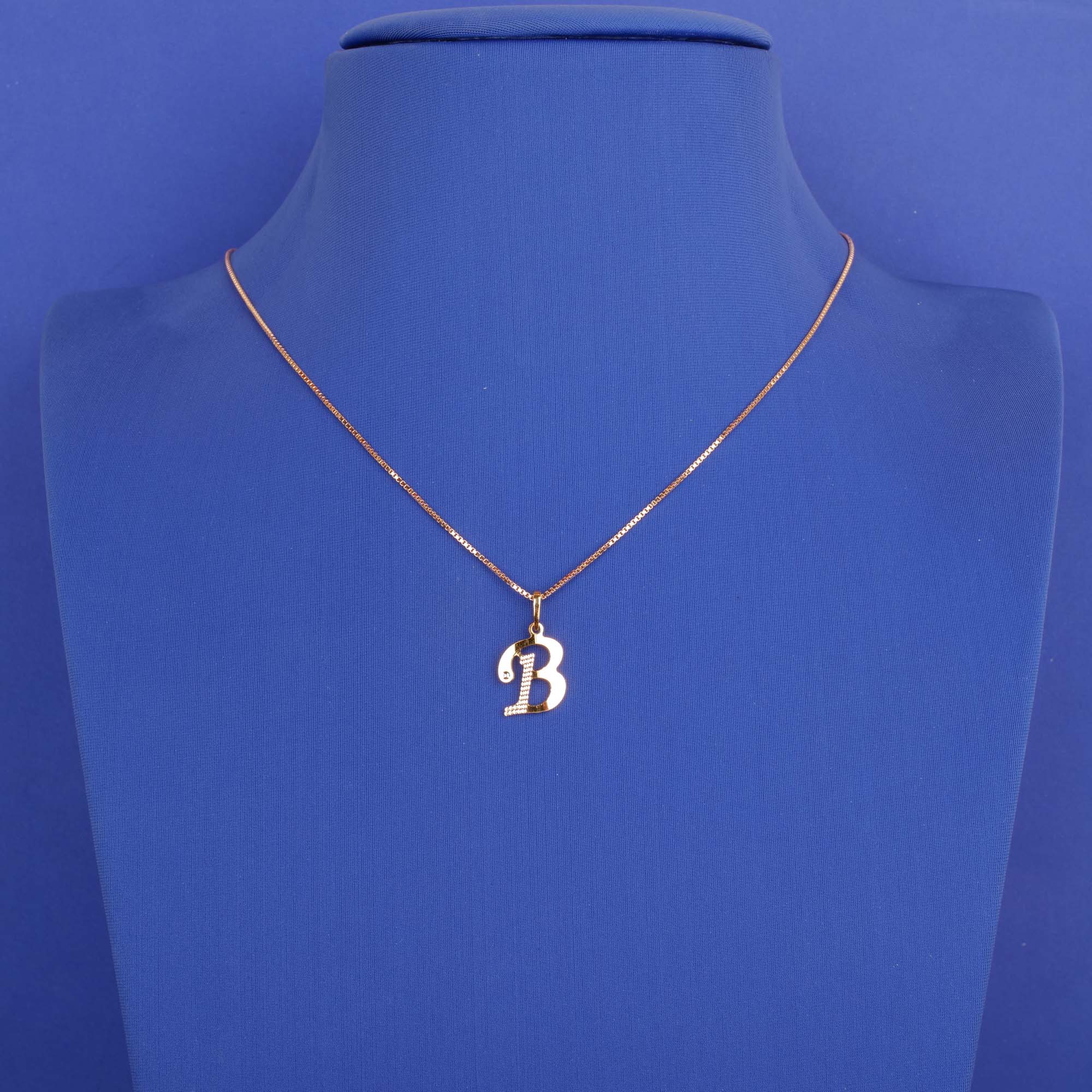 22K 'B' Tri-Color Pendant (chain not included)