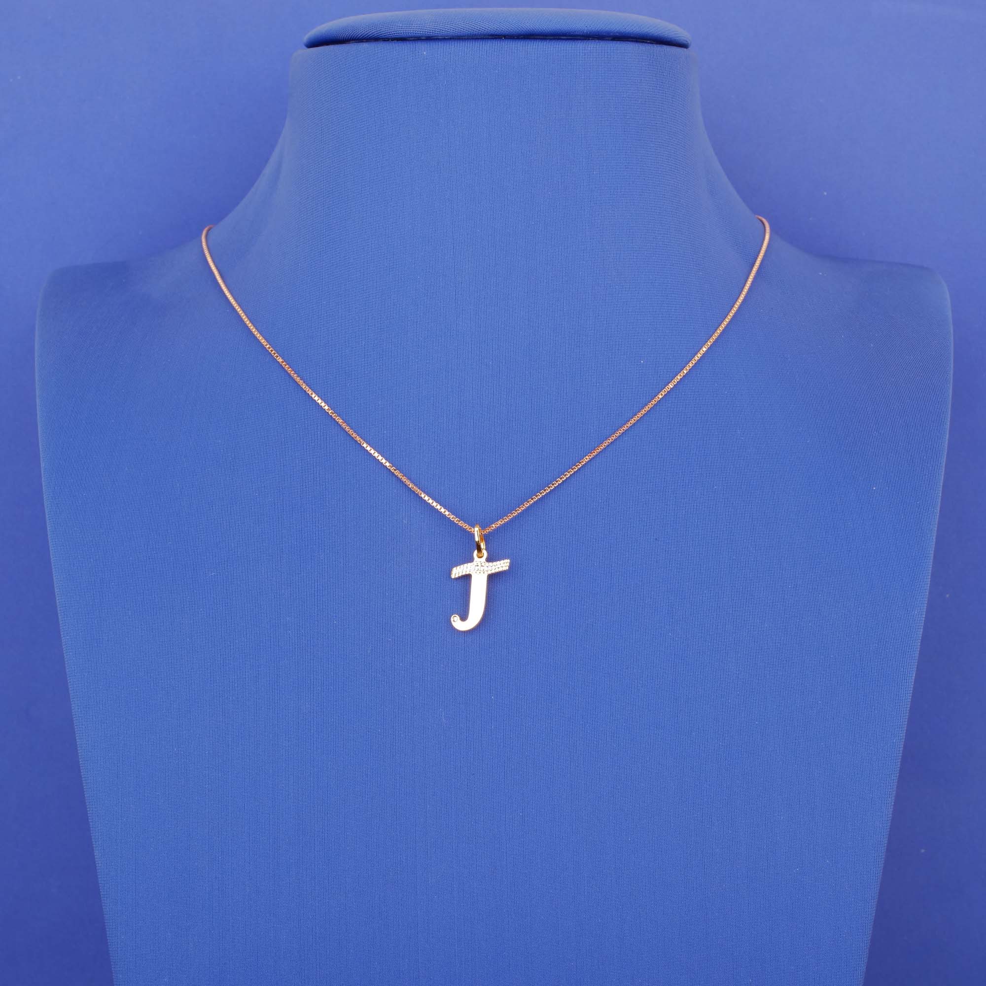 22K 'J' Tri-Color Pendant (chain not included)