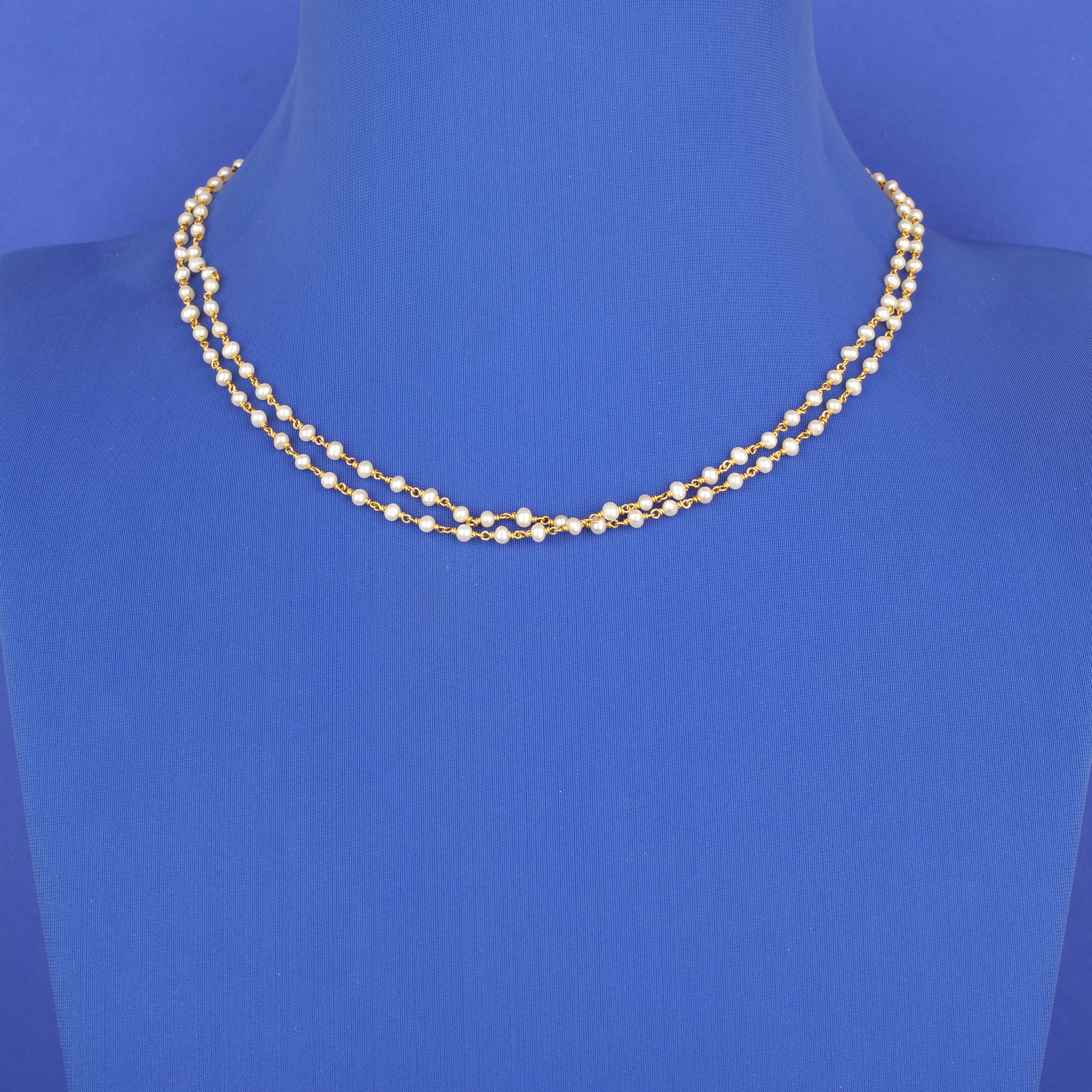 22K Gold Pearl Antique Chain