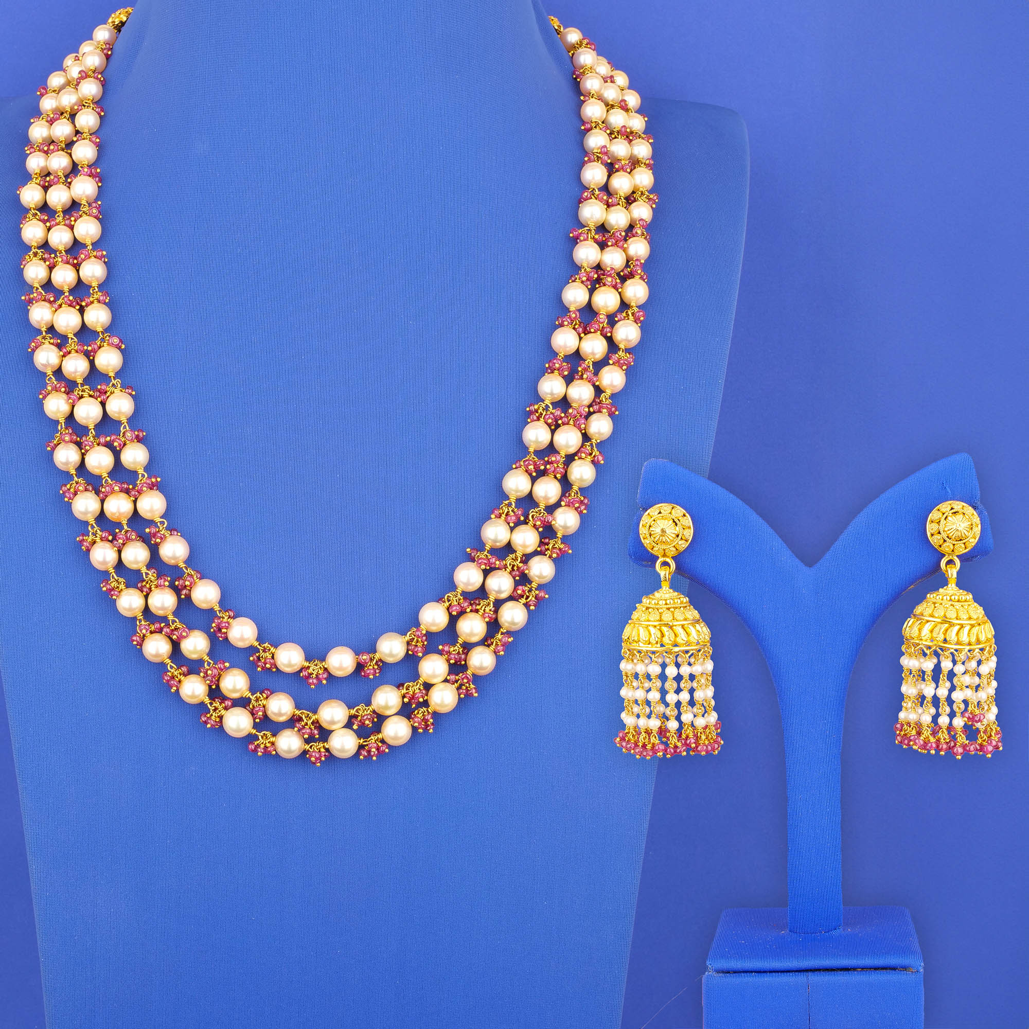 22K Gold Antique Pearl Set