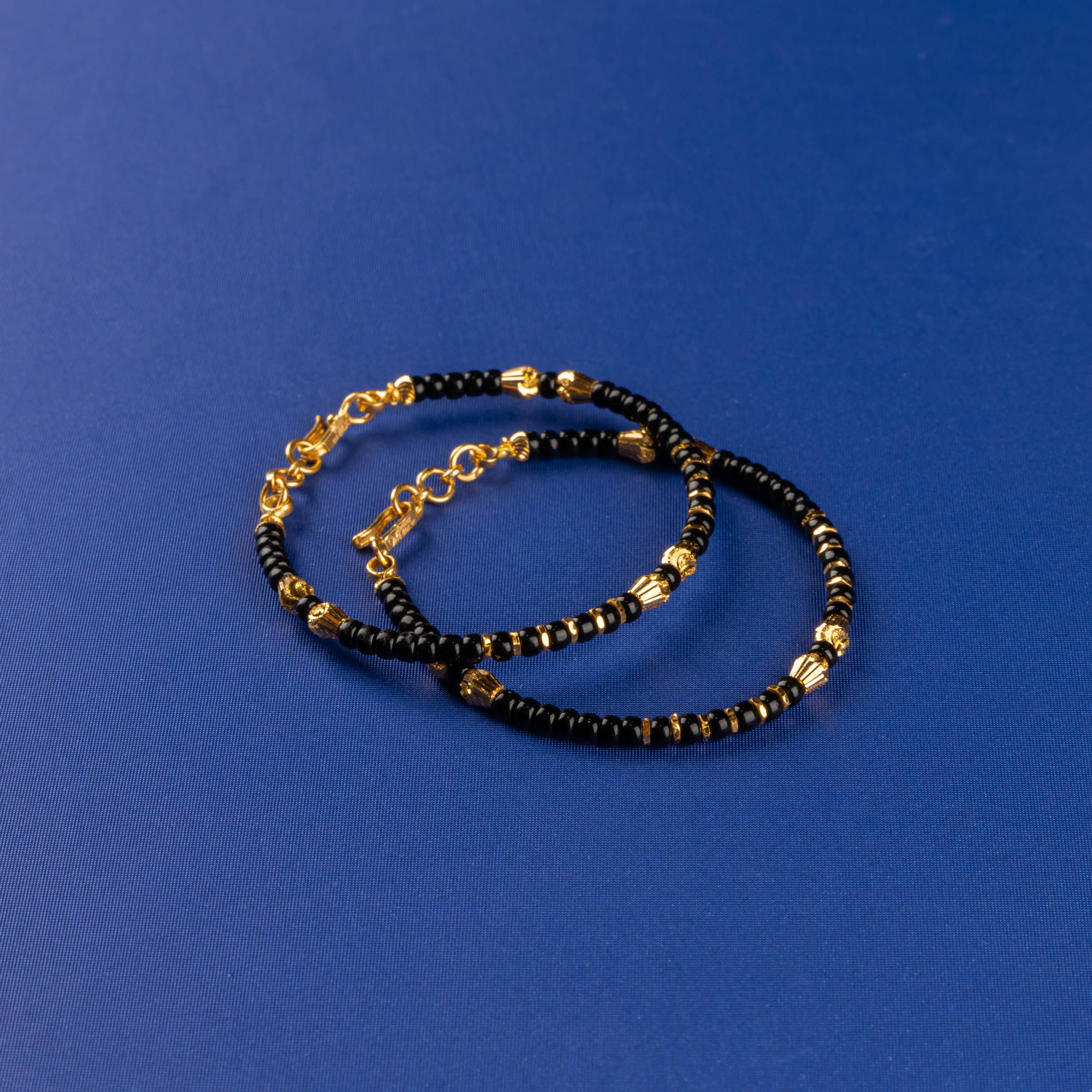 Noir Nouveau: Handmade 22K Gold Blackbead Baby Bangles