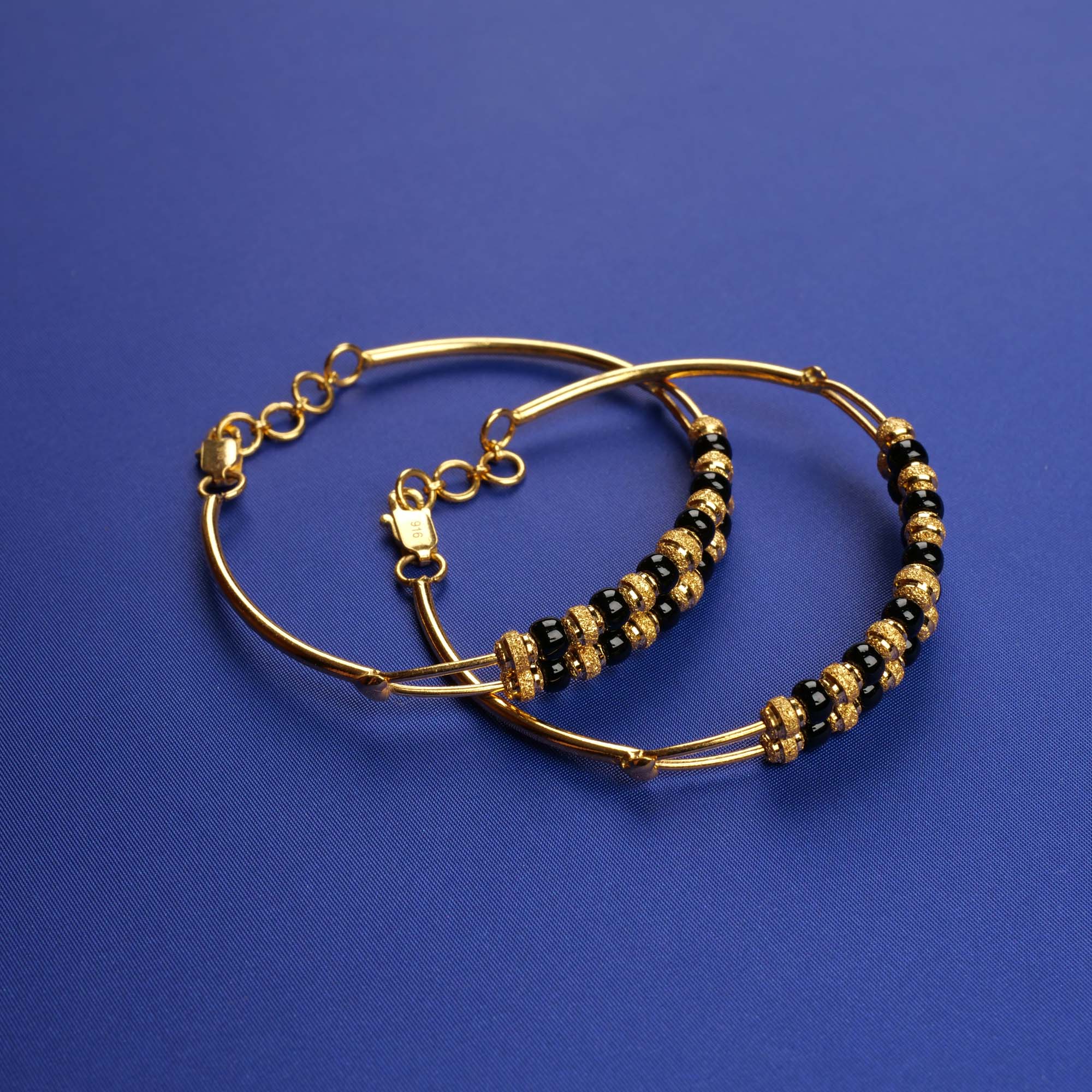 22K Gold Baby Blackbead Bangles