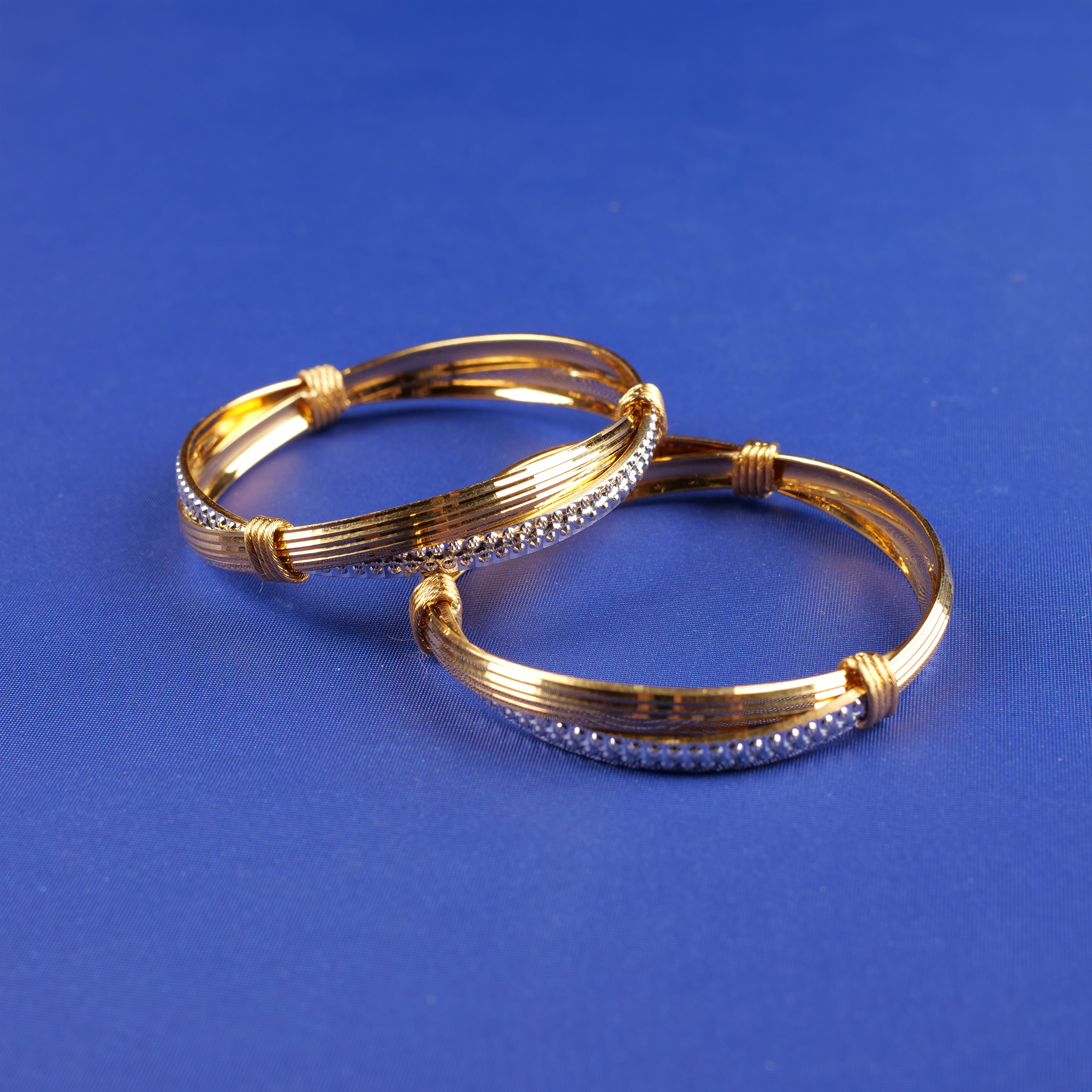 22K Baby Two-Tone Gold Bangles