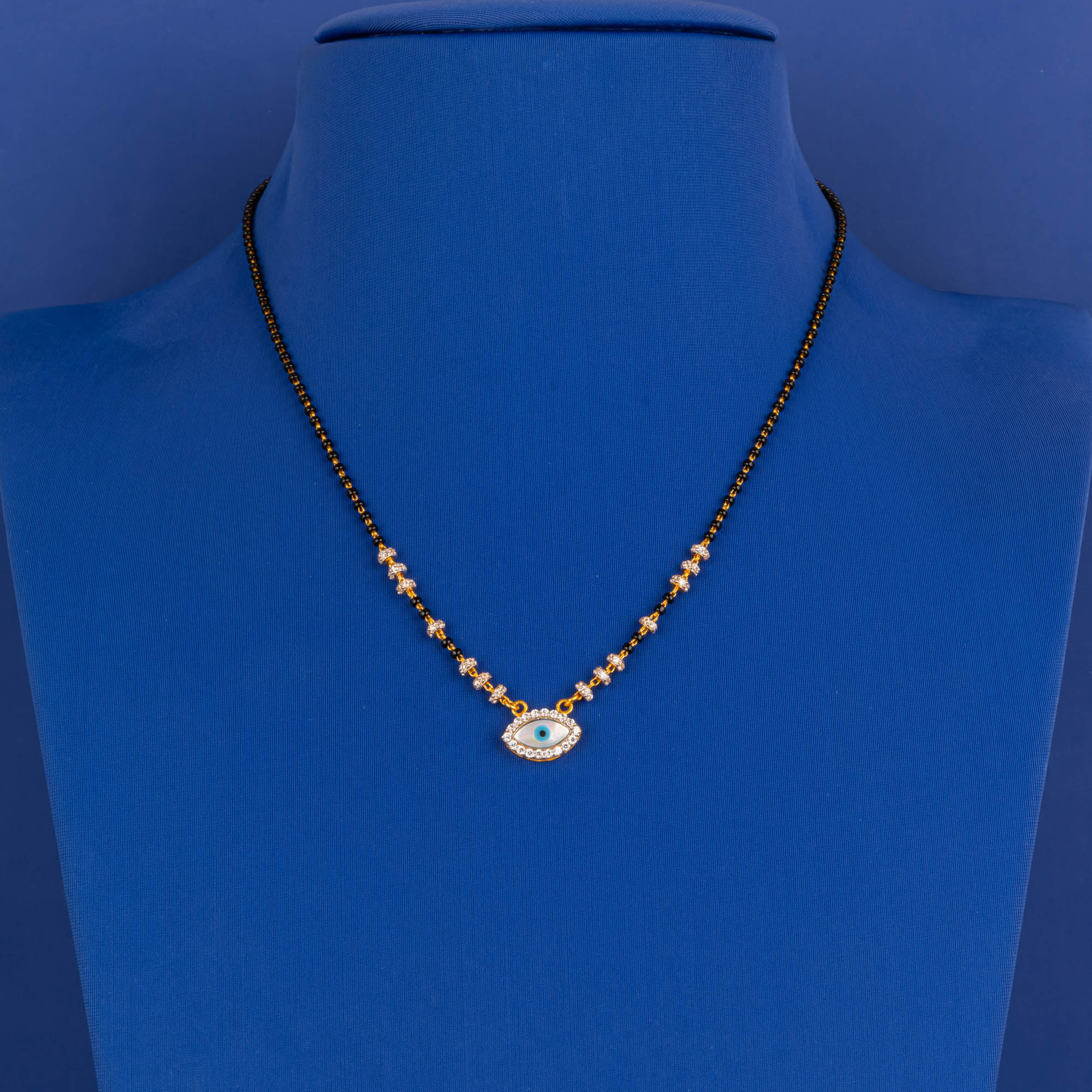 22K Two-Tone CZ Mangalsutra Necklace