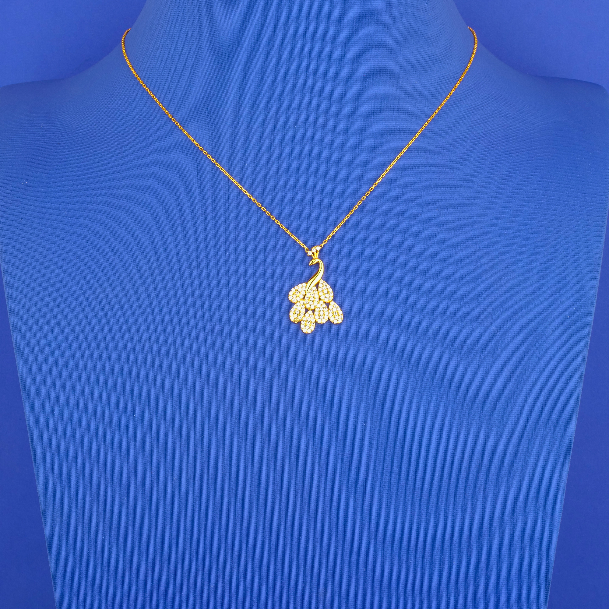 22K Gold CZ Necklace