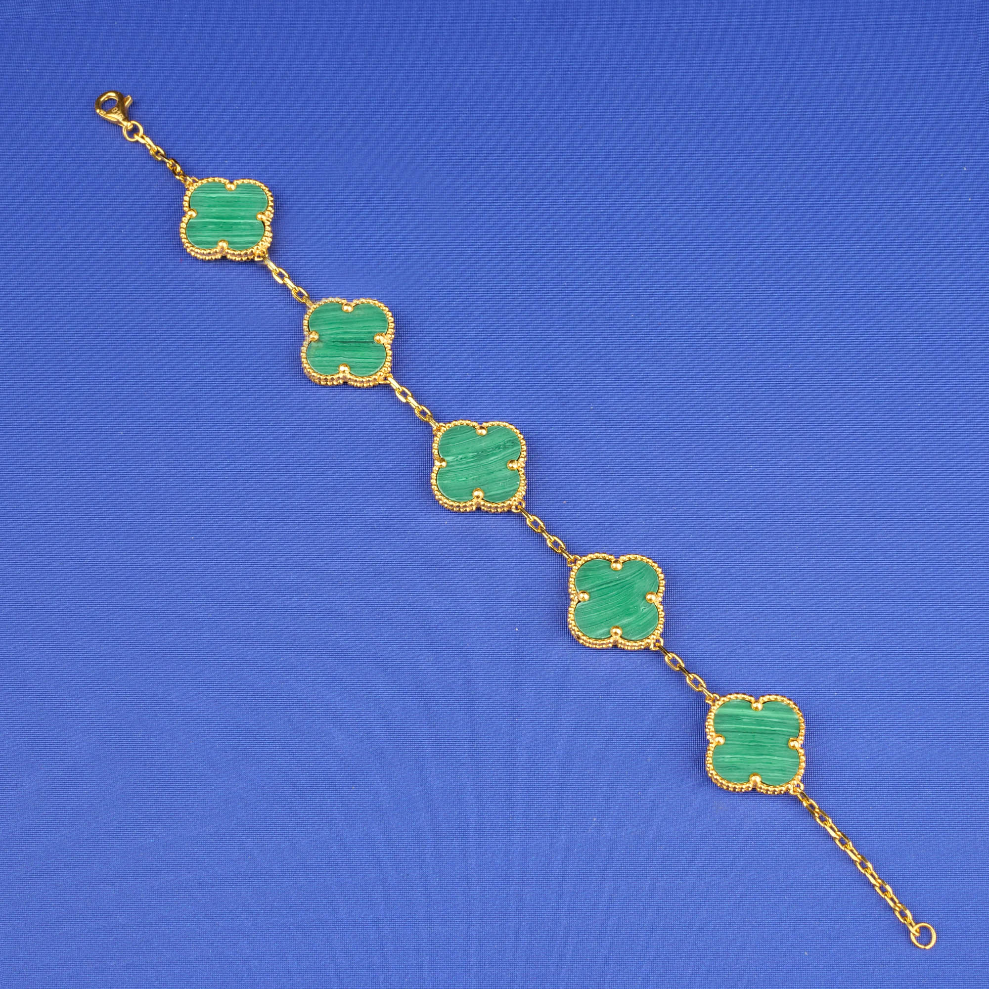 22K Gold Malachite Bracelet