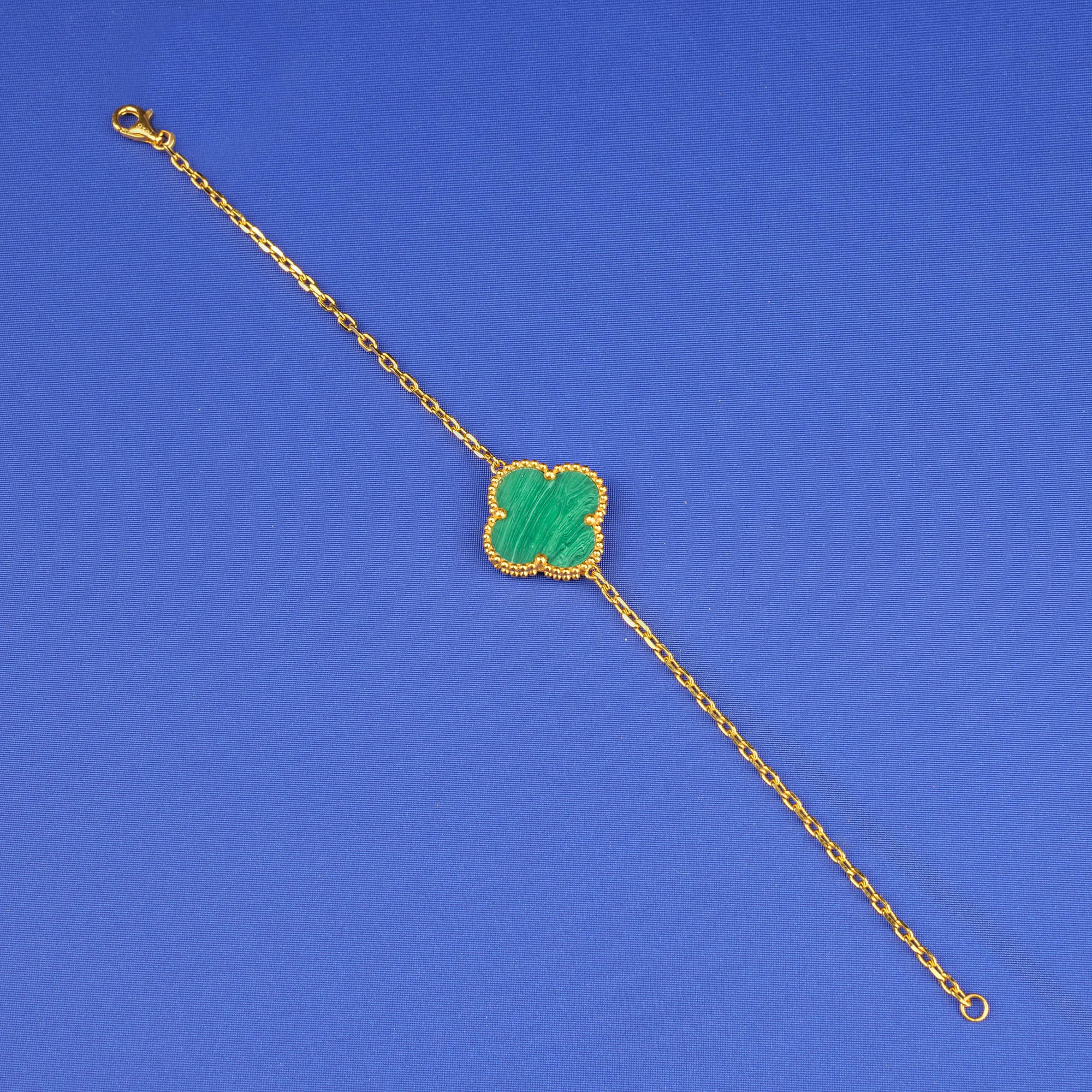 22K Gold Malachite Bracelet