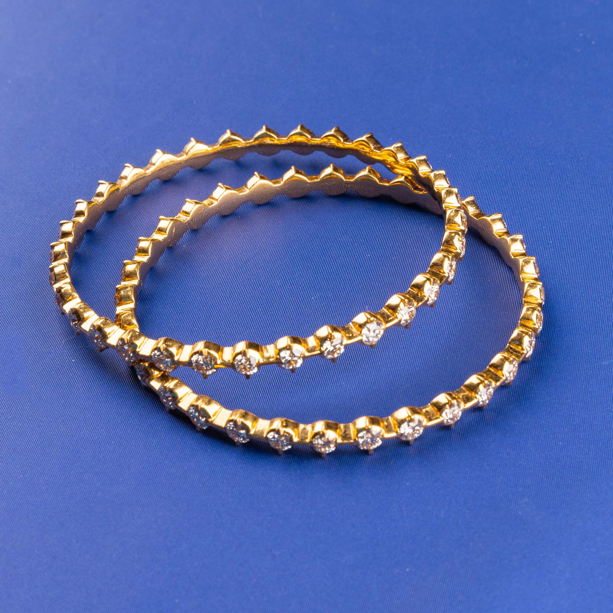 Rose Gold Enchantment: Handmade 22K Rose Gold Diamond Bangles