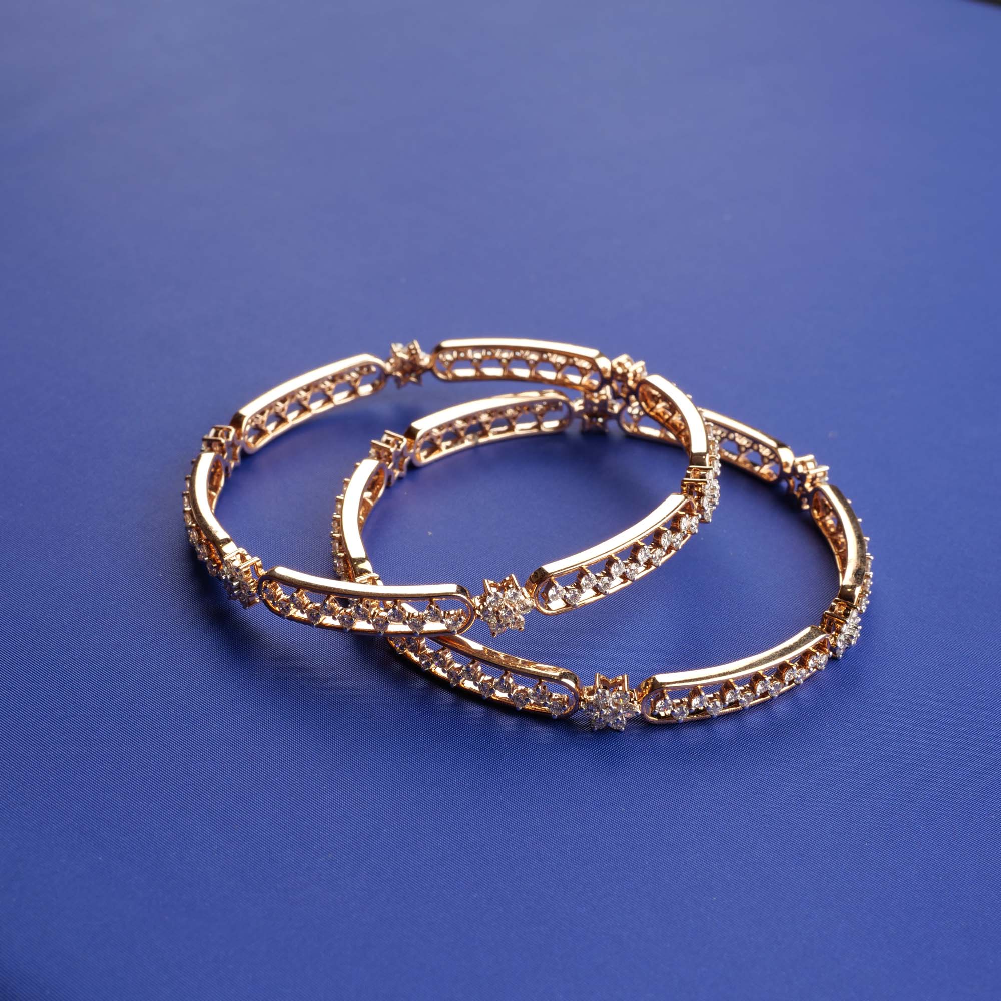 18K RG Diamond Bangles