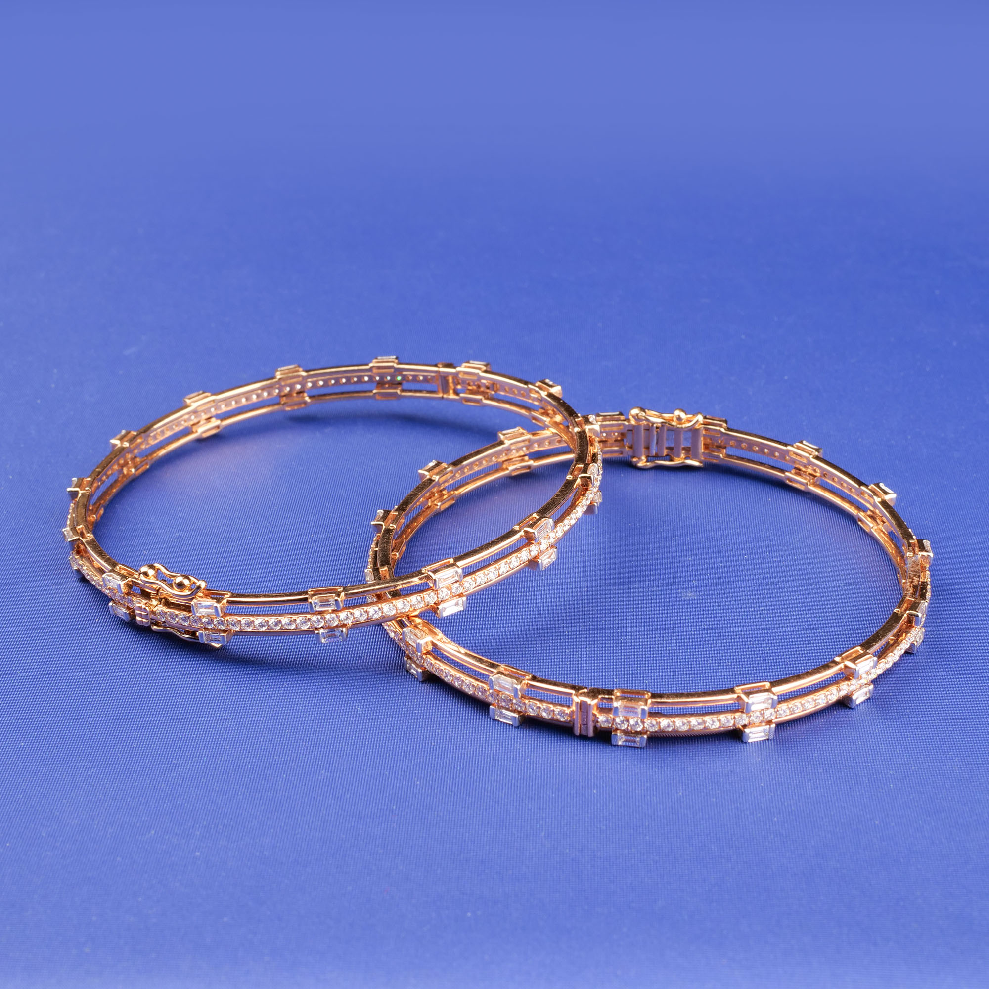 18K RG Diamond Bangles