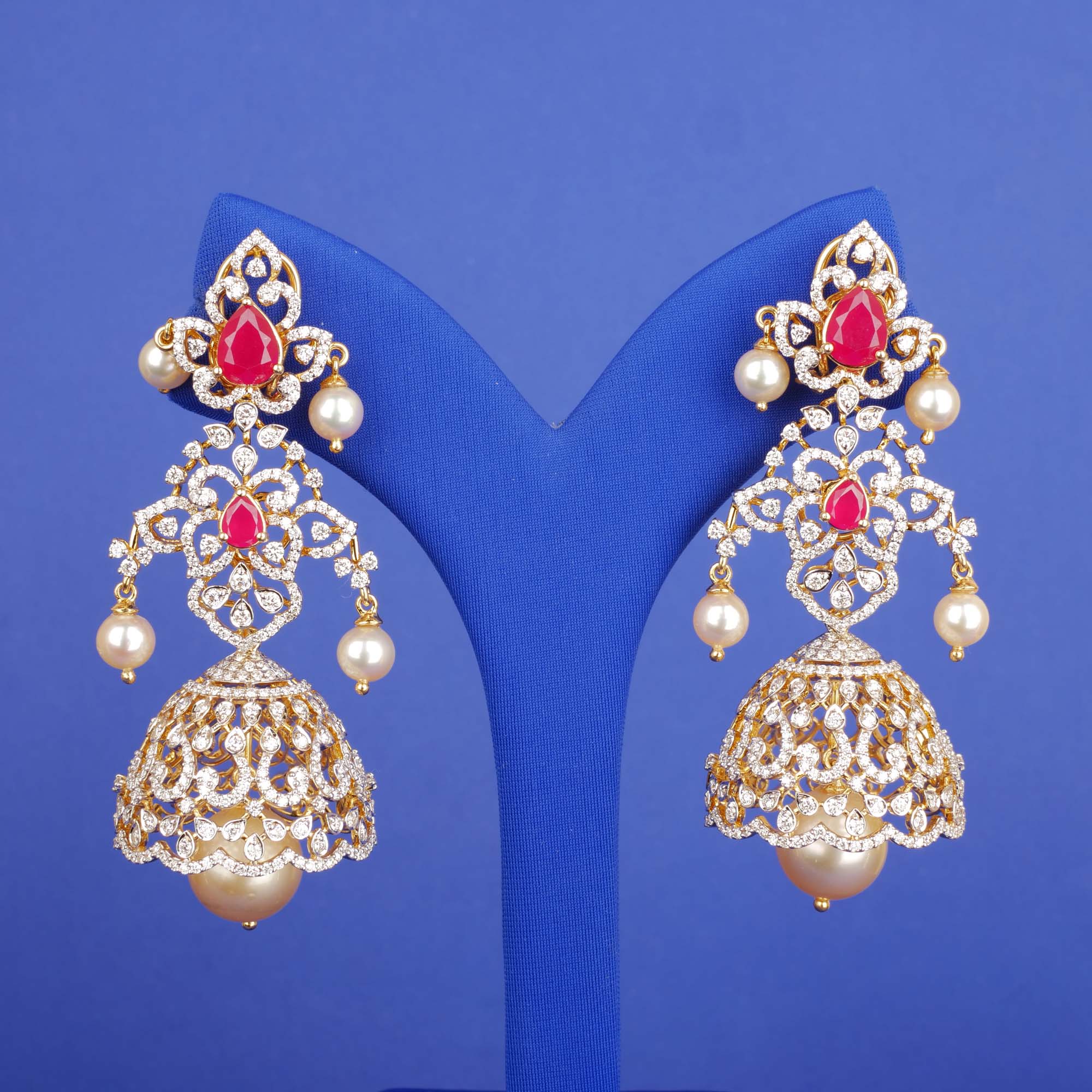 18K YG Diamond 'Jhumka' Earrings