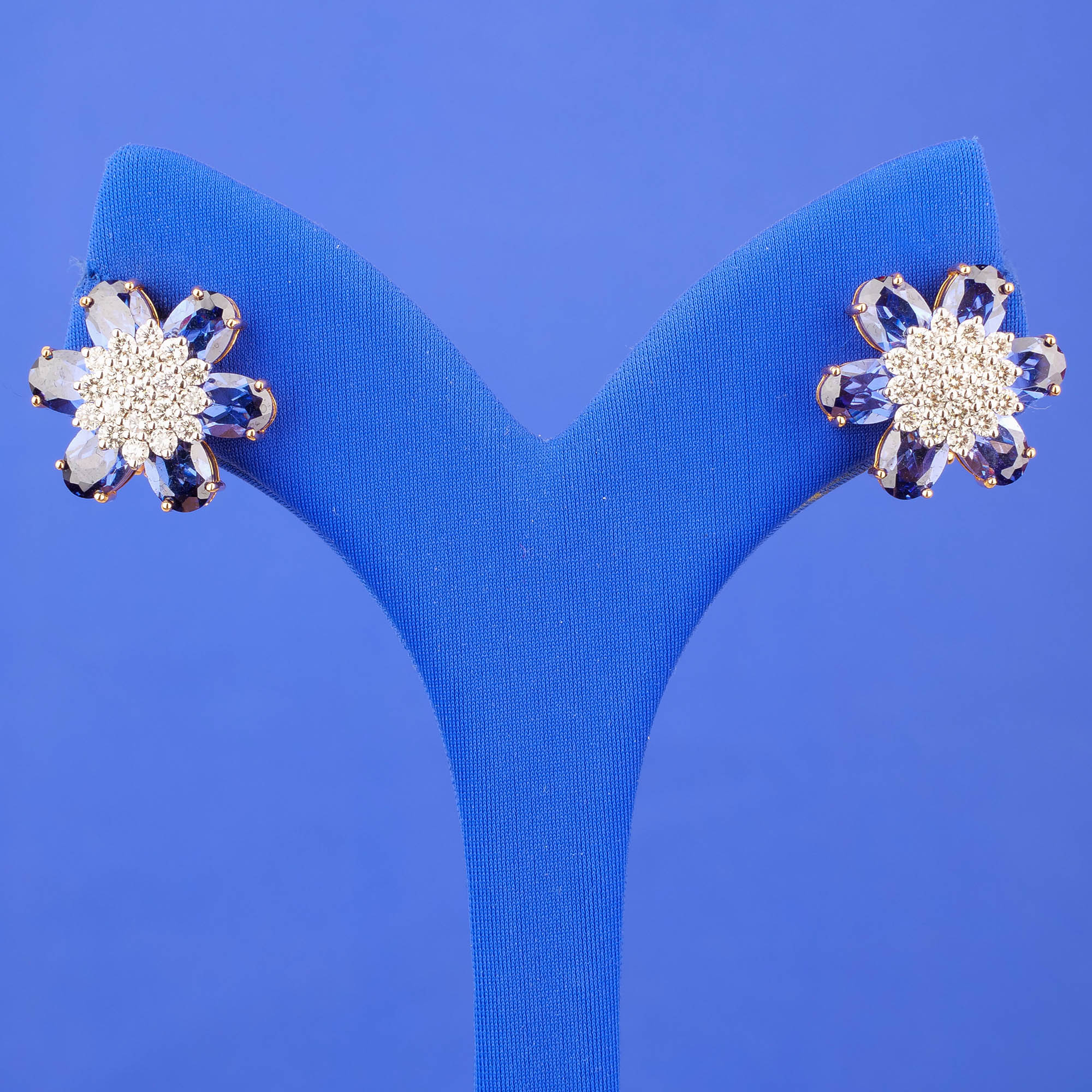 18K WG Diamond Earrings w/ Stones