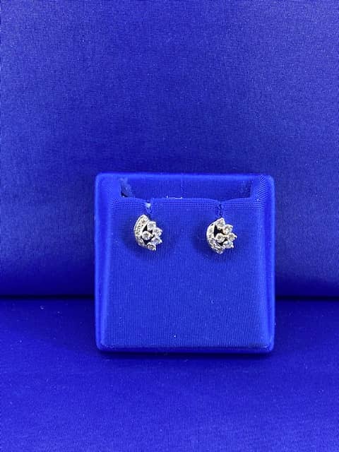 Luminescent Allure: Handmade 18K White Gold Diamond Earrings