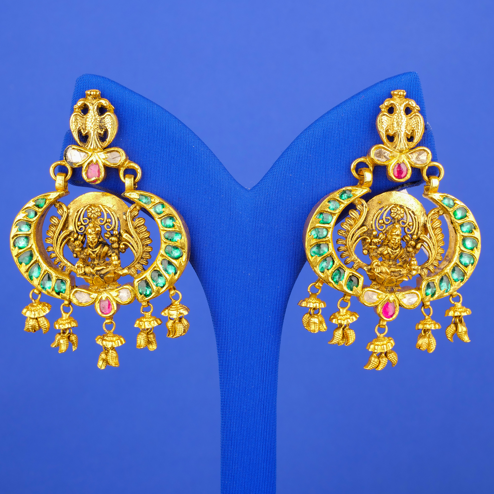 22K Gold 'Antique' Polki Diamond Earrings