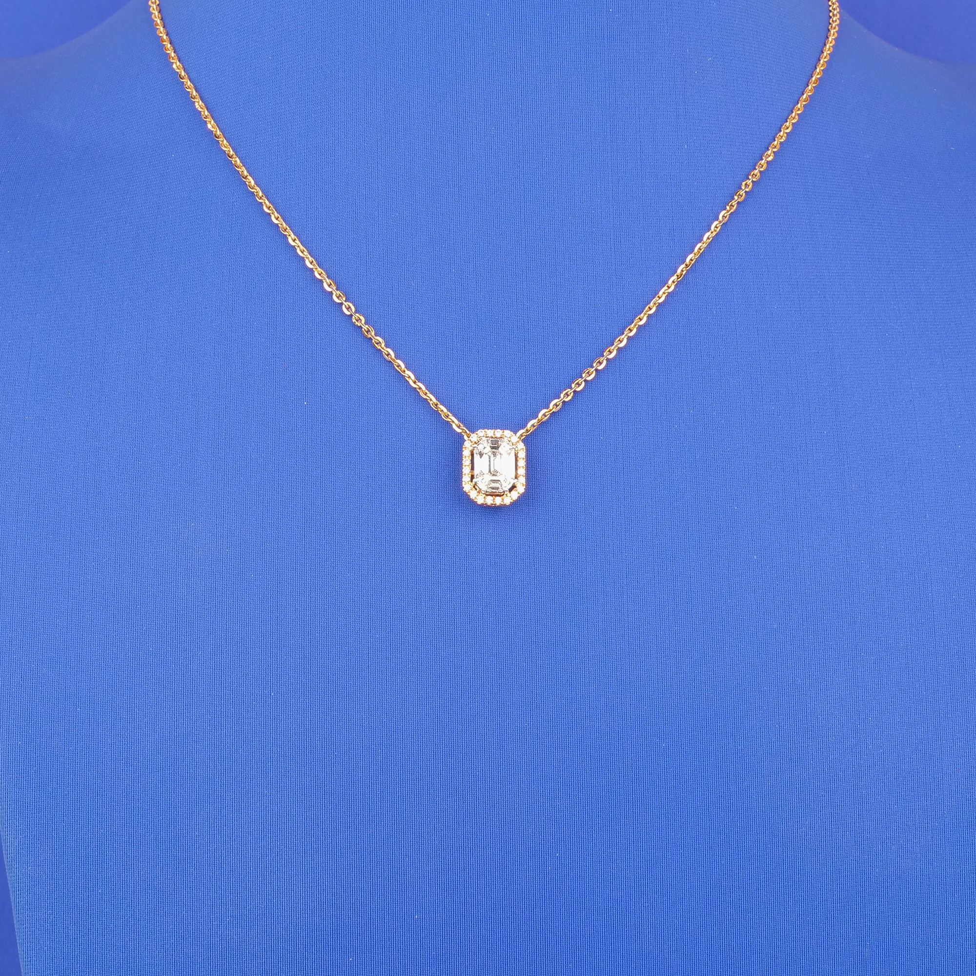 18K RG/WG Diamond Necklace