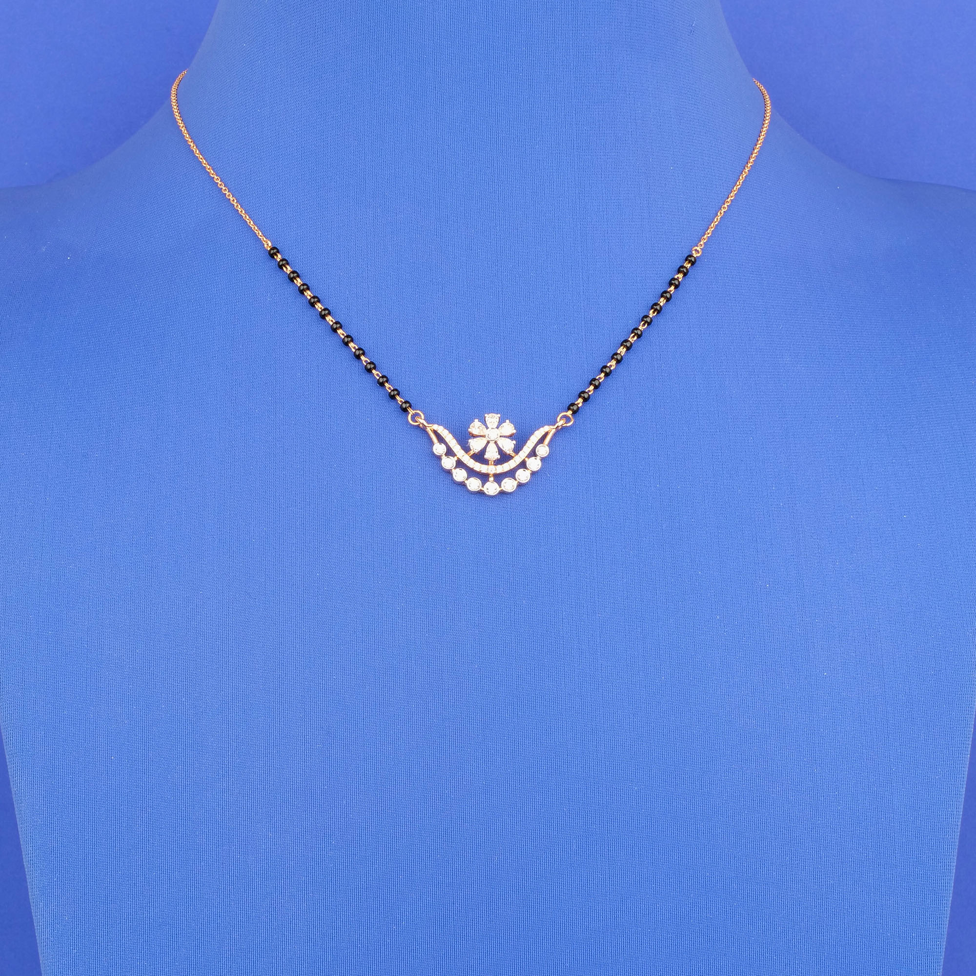 18K RG Diamond Mangalsutra Necklace