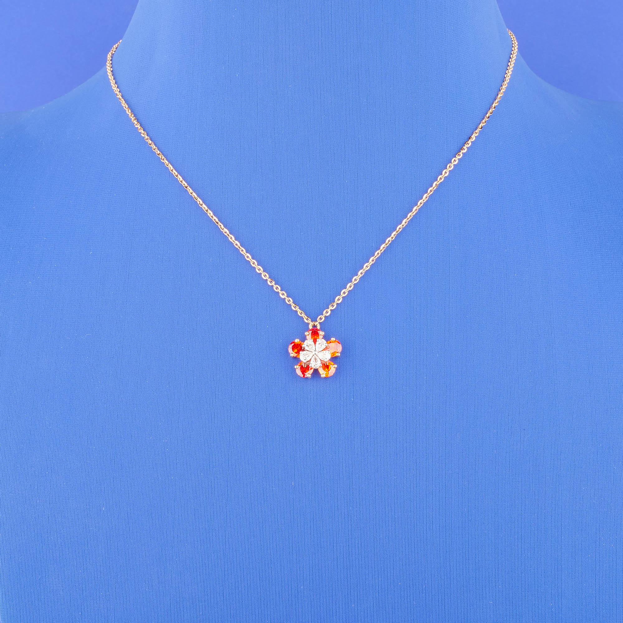 18K Rose Gold Diamond Necklace