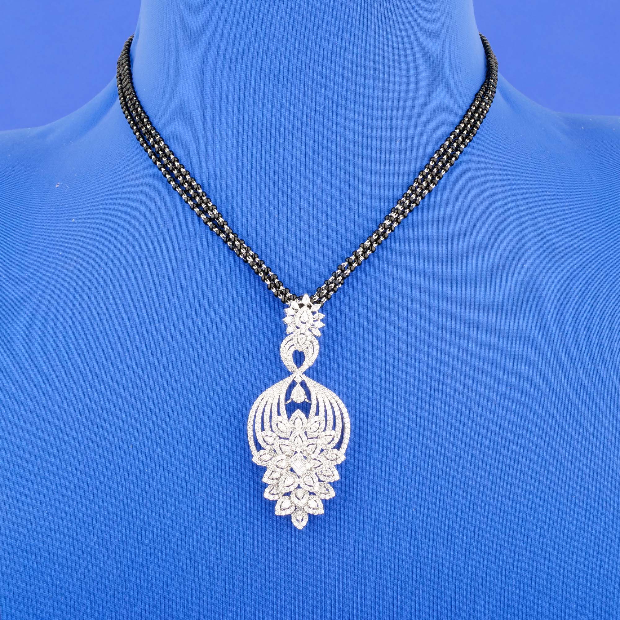 18K White Gold Diamond Mangalsutra Necklace