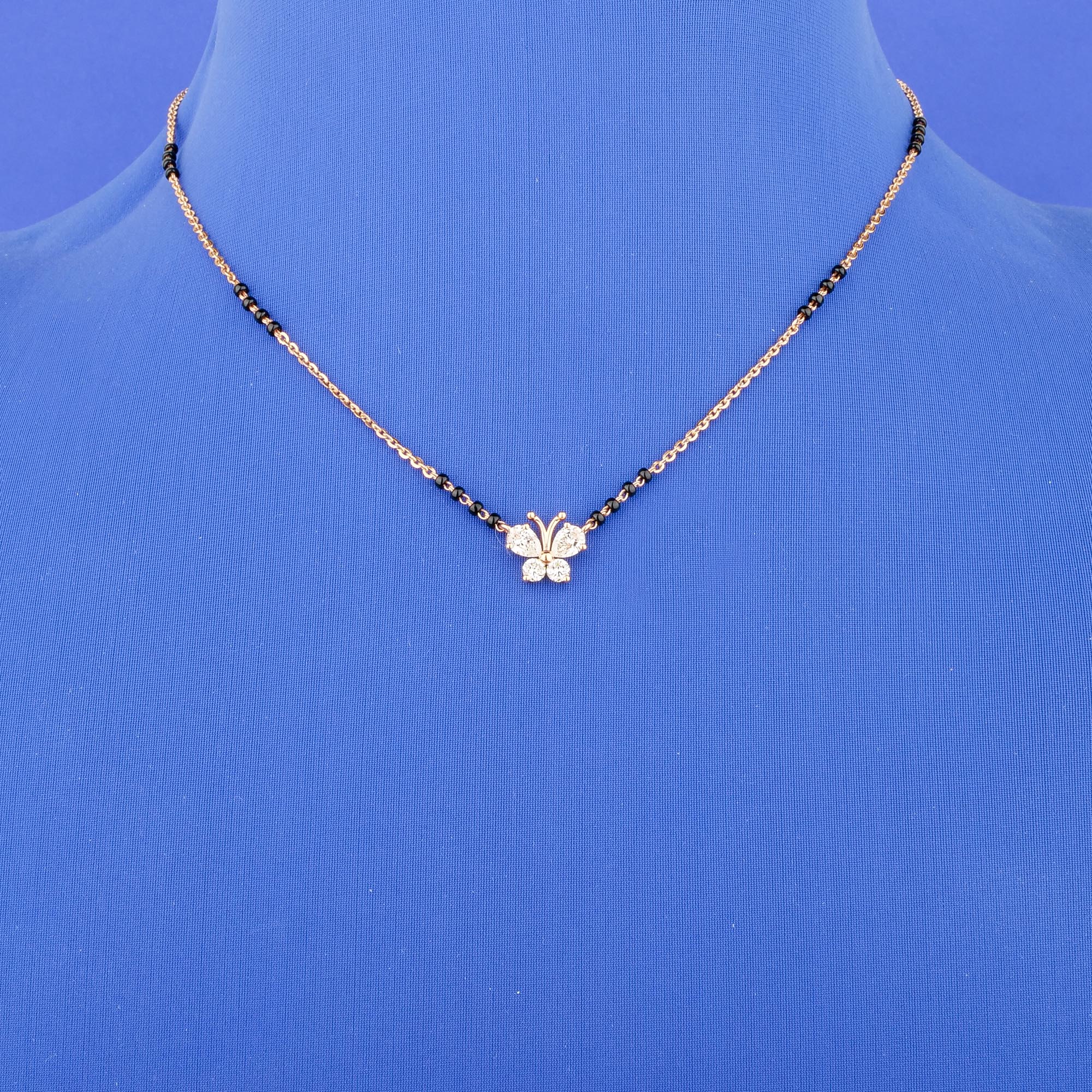 18K Rose Gold Diamond Mangalsutra Necklace