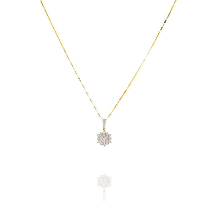 Handmade 18K Yellow Gold Diamond Pendant (chain not included)