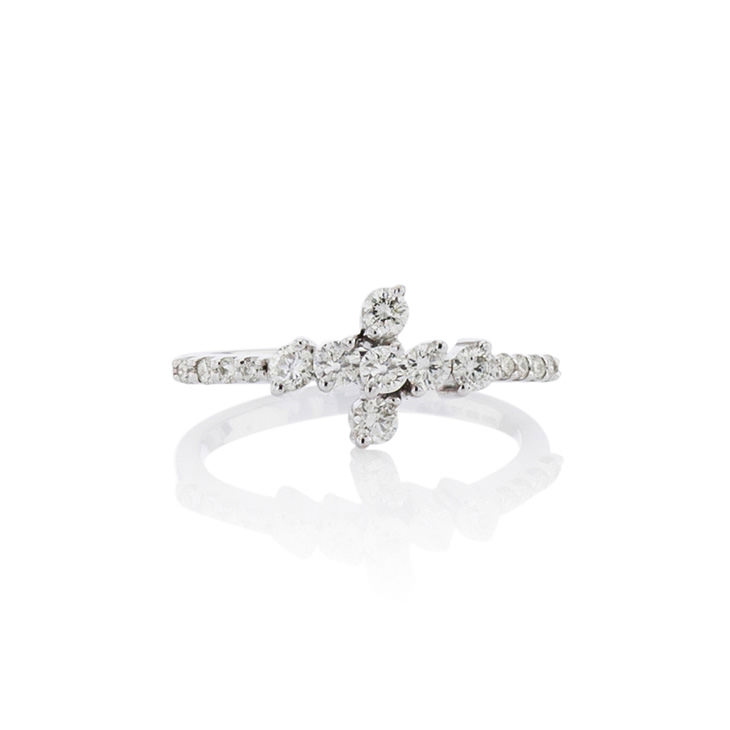 Handmade 18K White Gold Diamond Ring