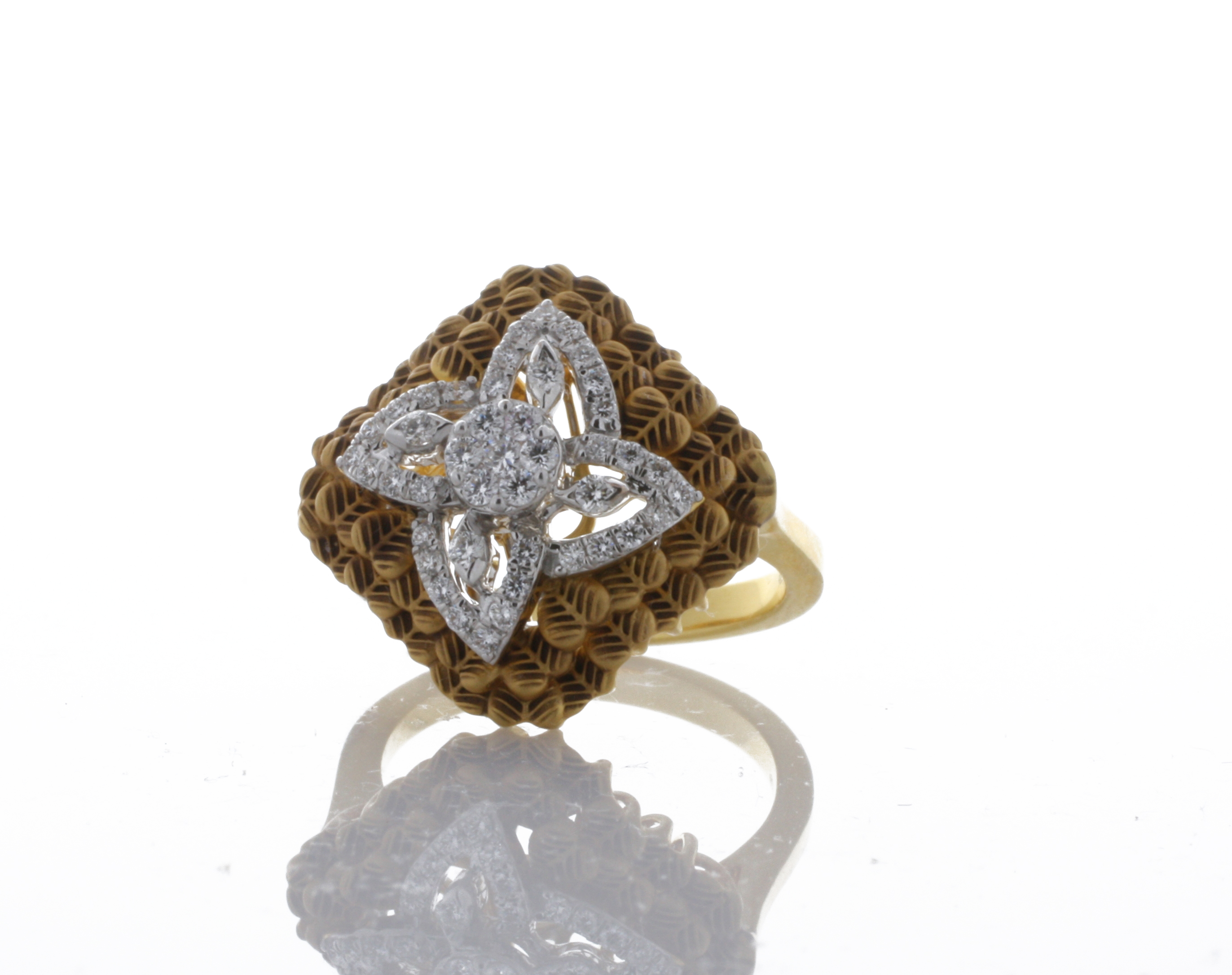 Handmade 18K 'Antique' Gold Diamond Ring