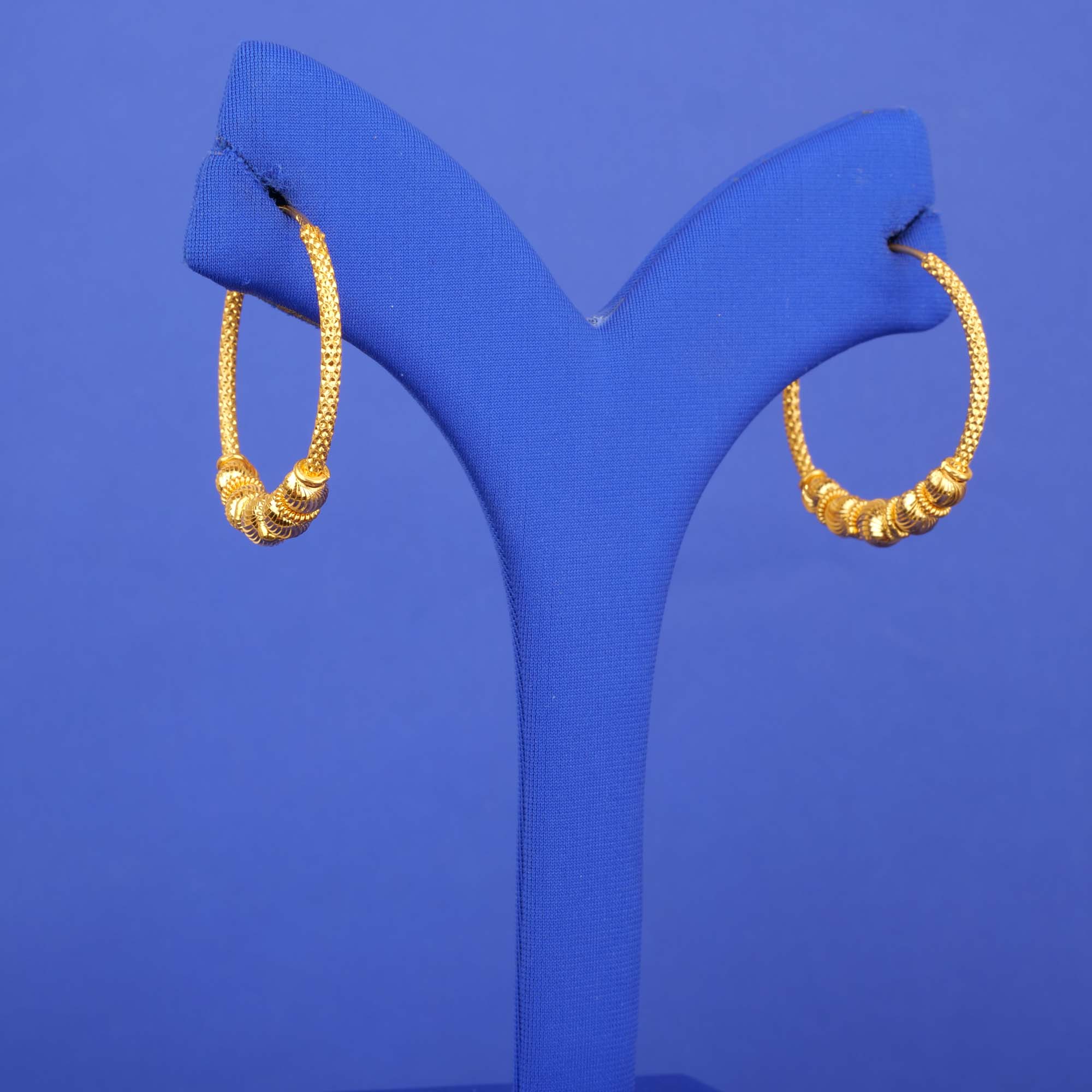 22K Gold Bali Earrings