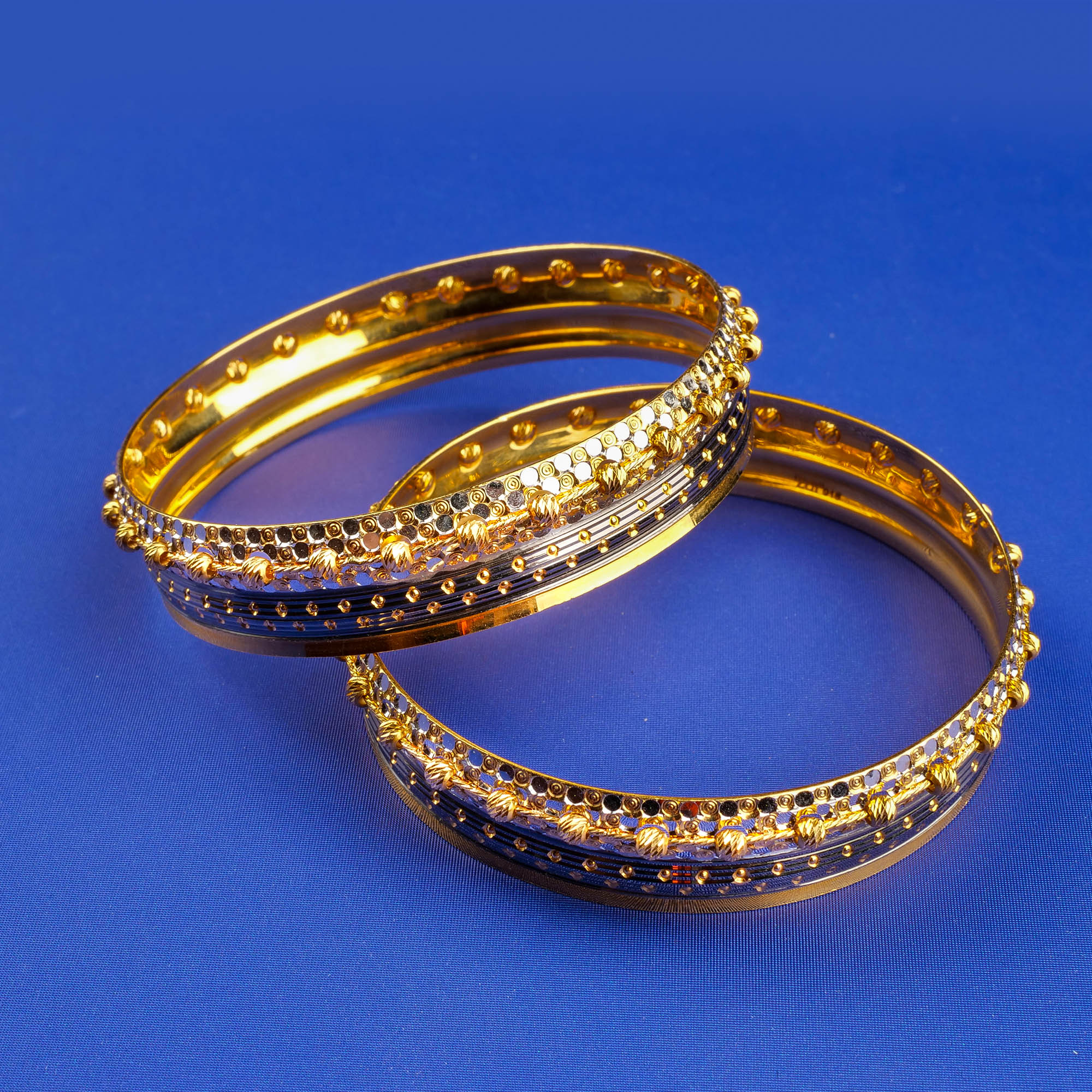 22K Gold Two-Tone Bangles