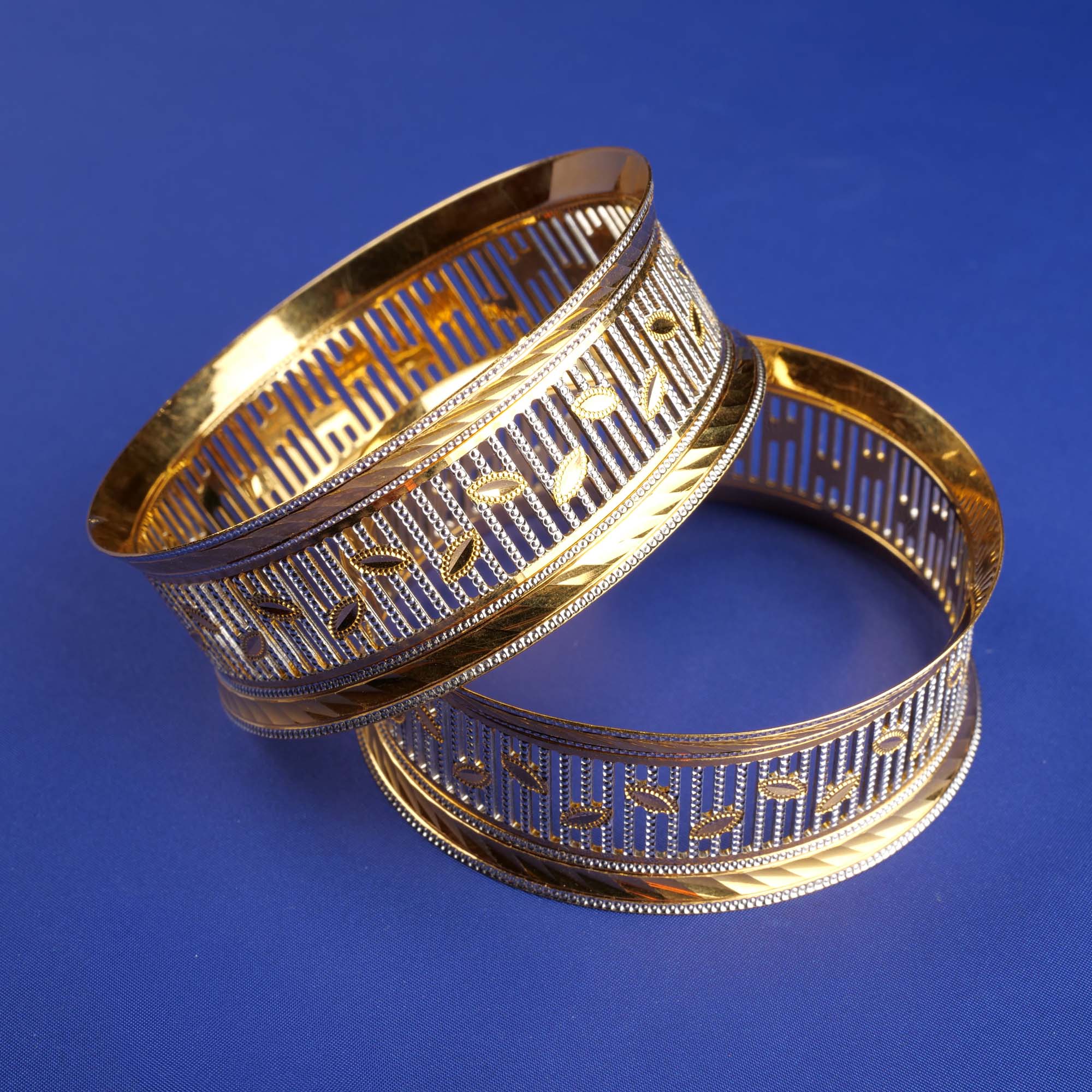 22K Gold Two-Tone Bangles