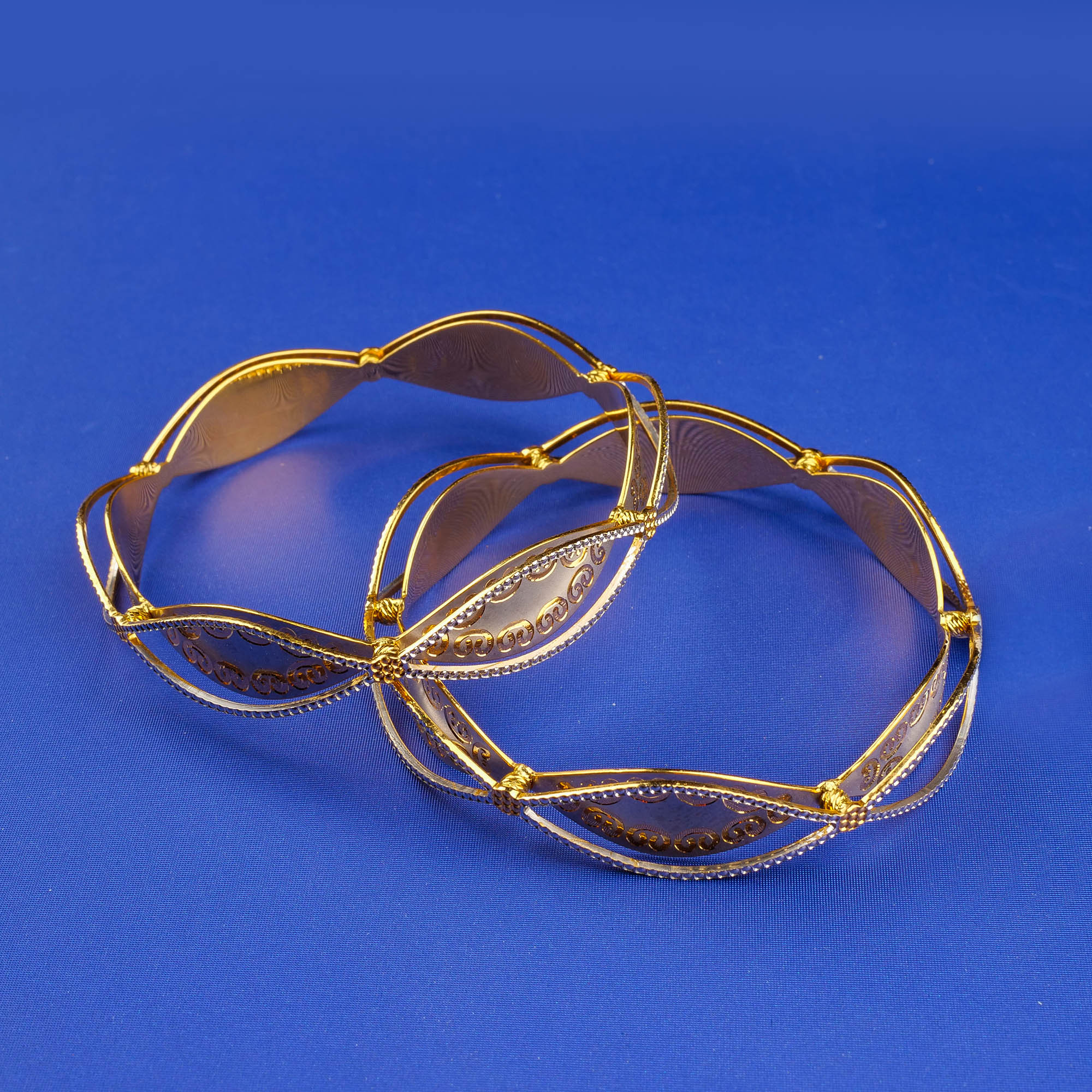 22K Gold Two-Tone Bangles