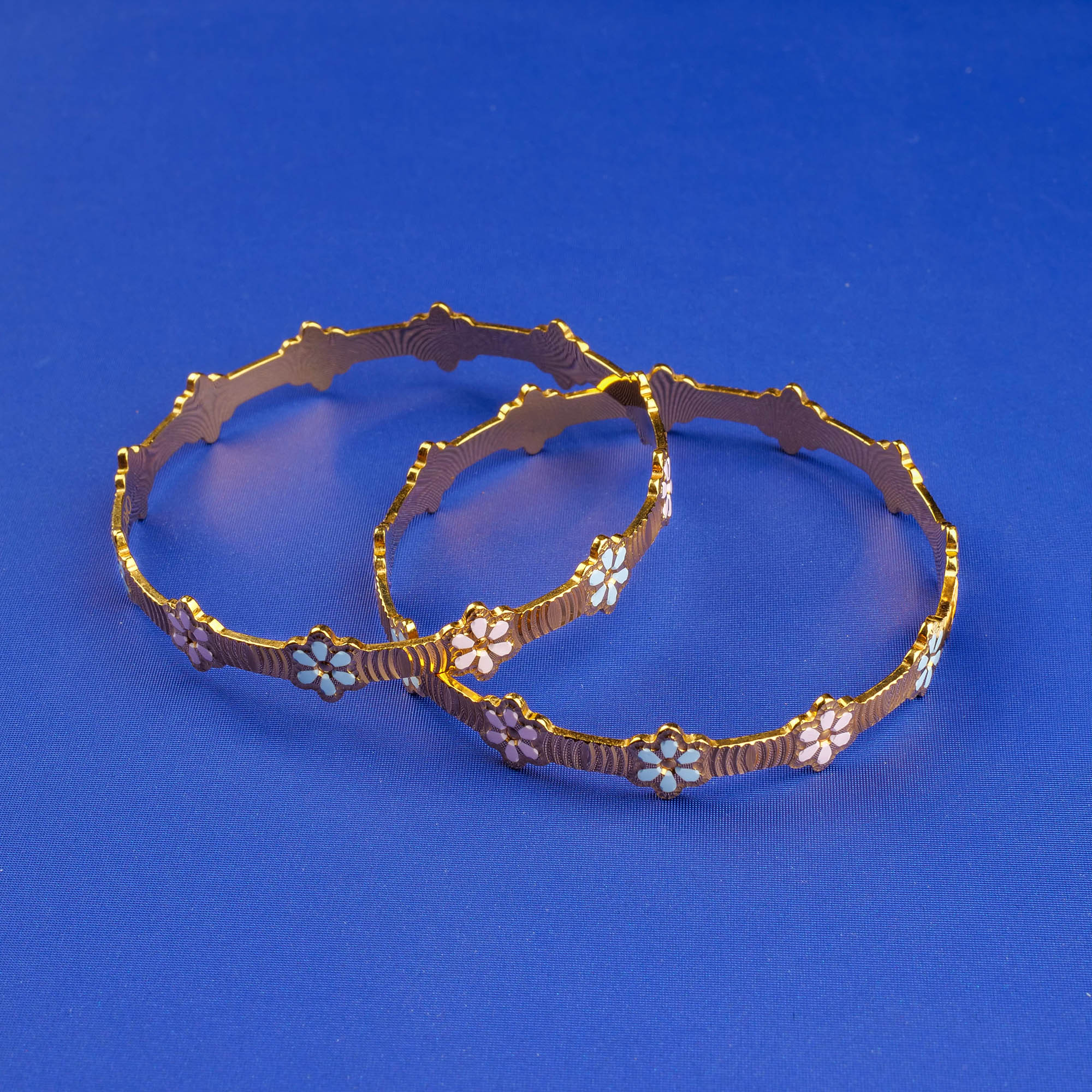 22K Gold Enamel Bangles