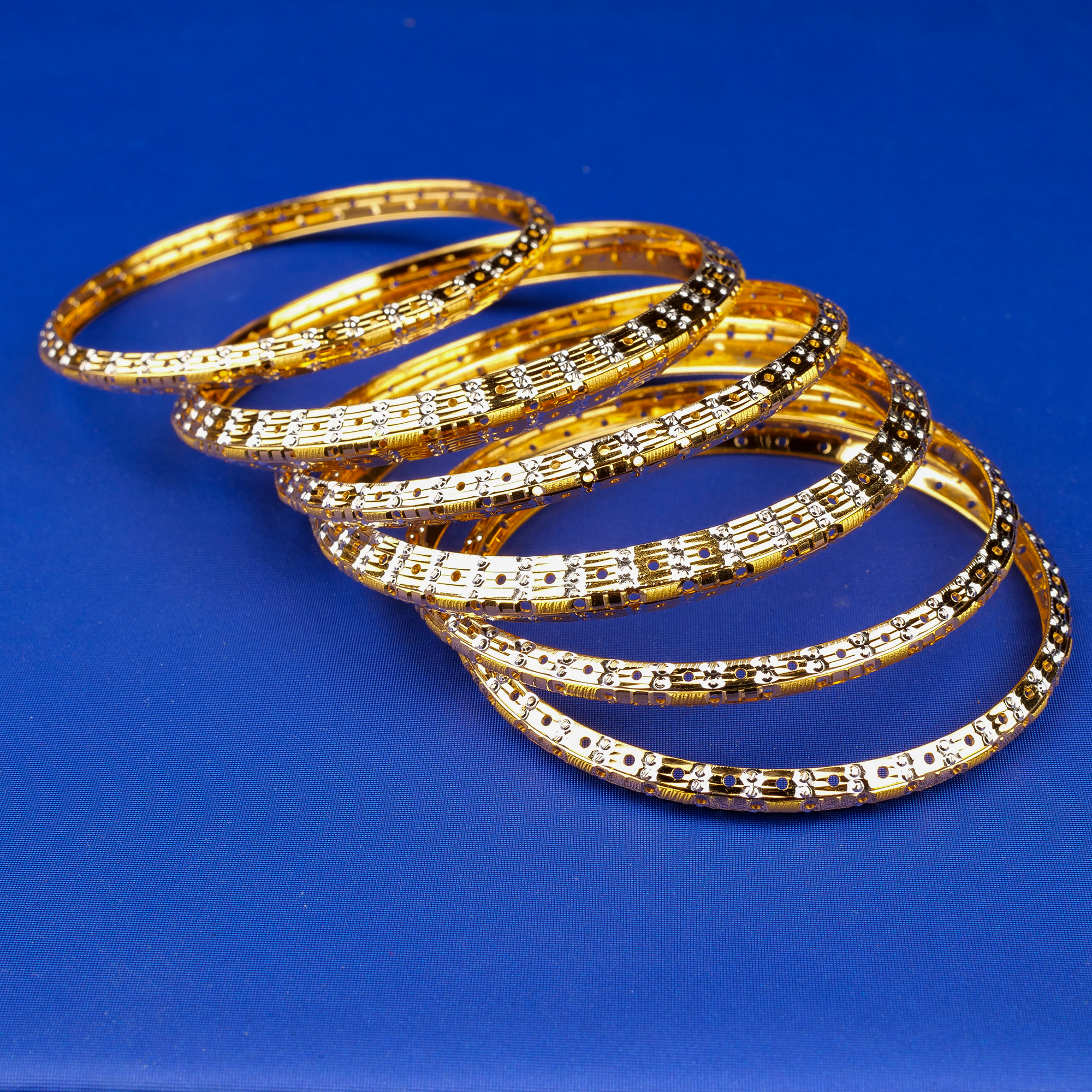 22K Two-Tone Gold Bangles