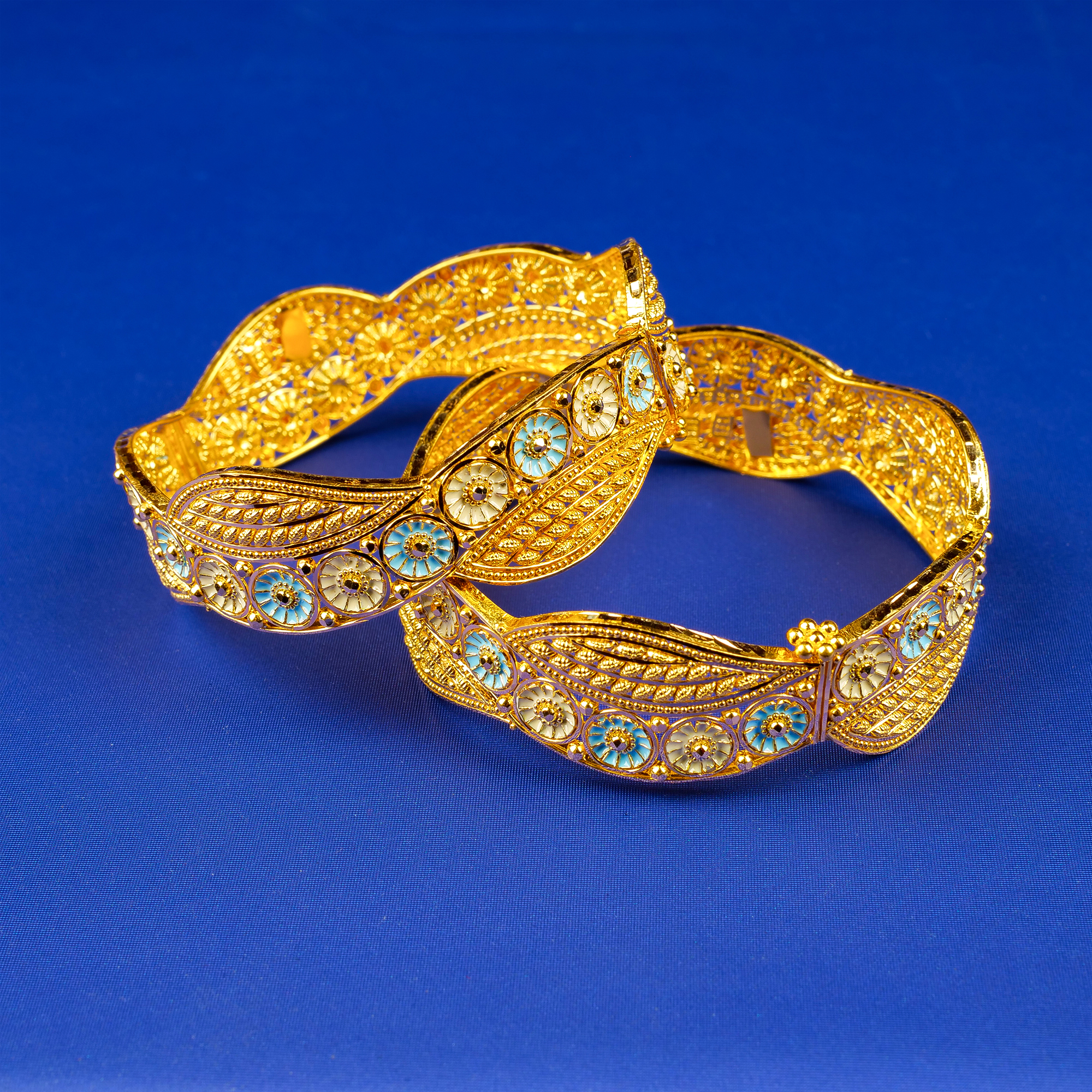 22K Minakari Gold Bangle Pair