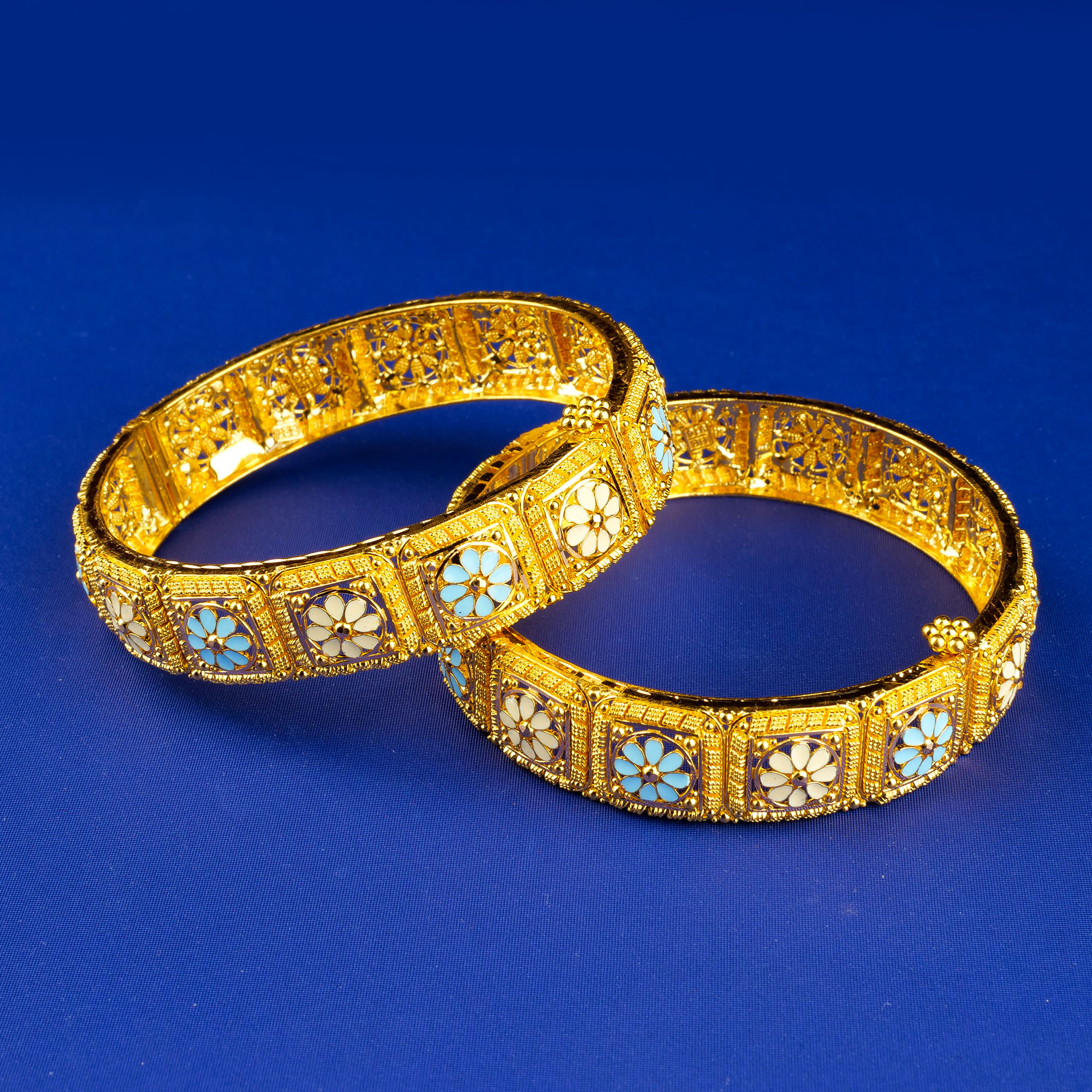 22K Minakari Gold Bangle Pair