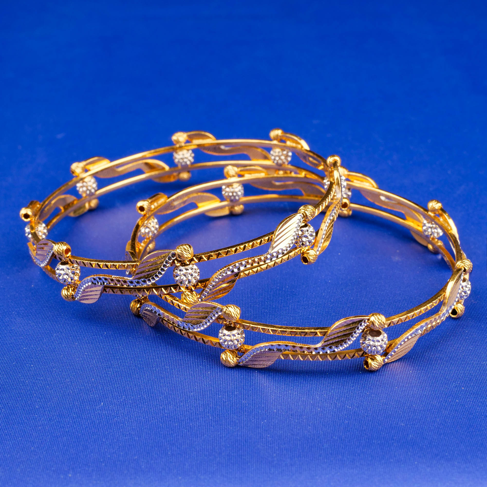 22K Two-Tone Gold Bangles