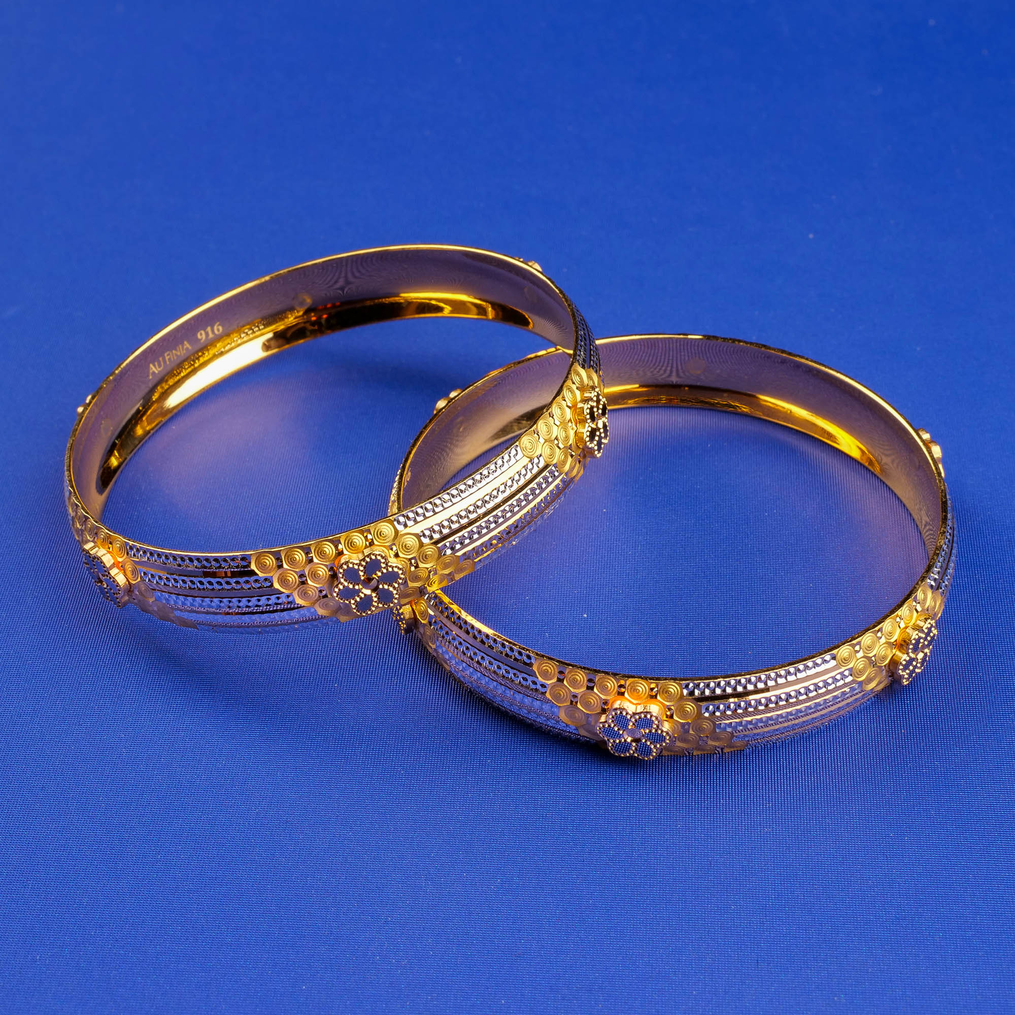 22K Two-Tone Gold Bangles