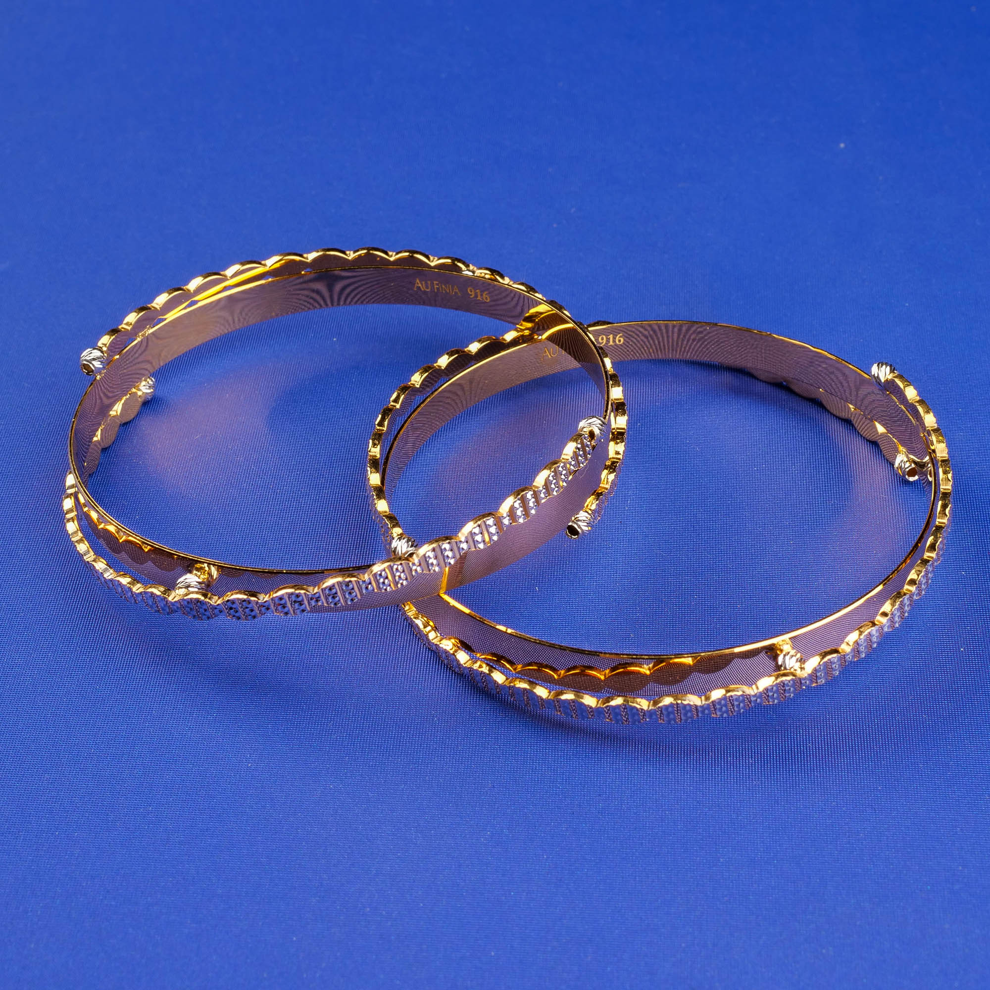 22K Two-Tone Gold Bangles