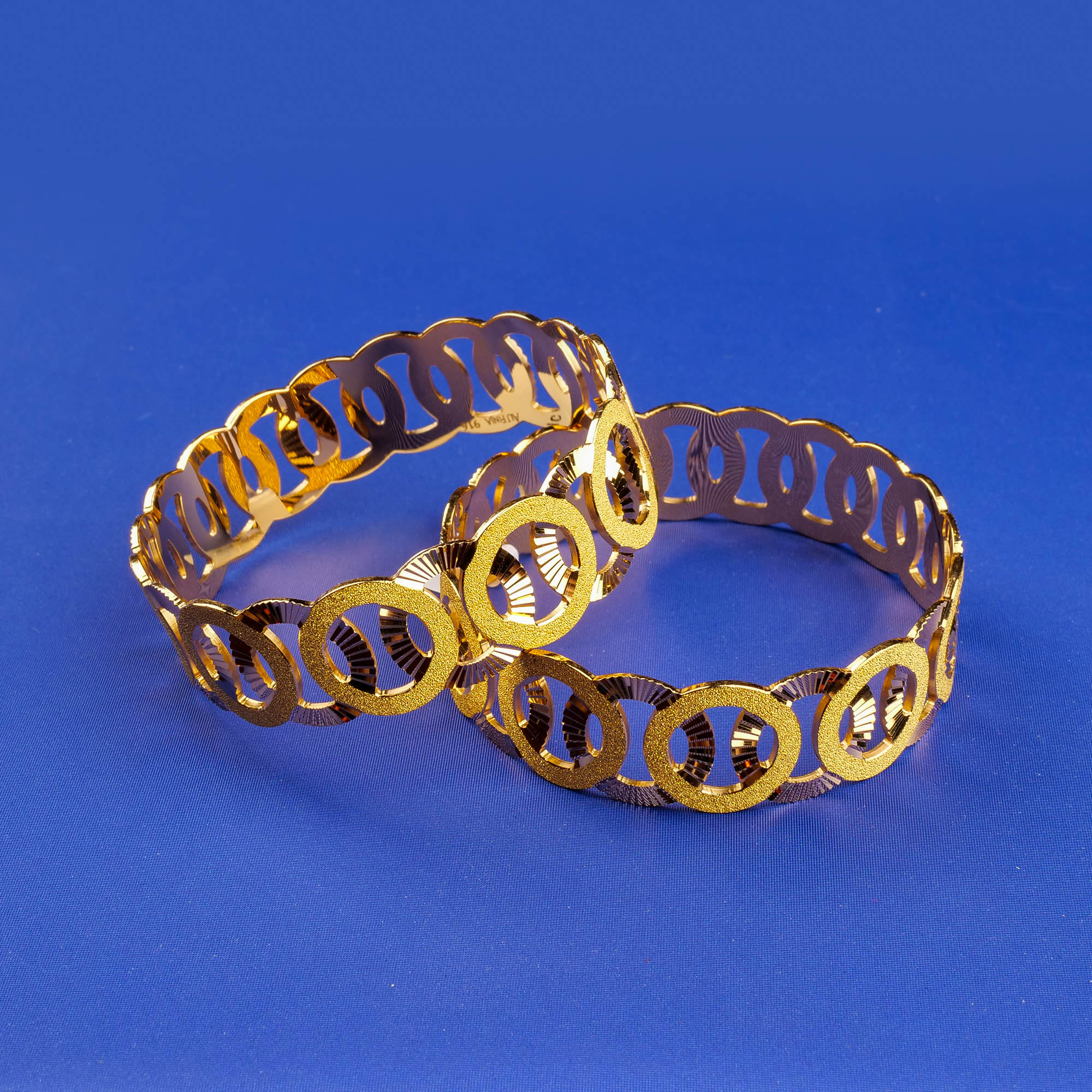 22K Two-Tone Gold Bangles