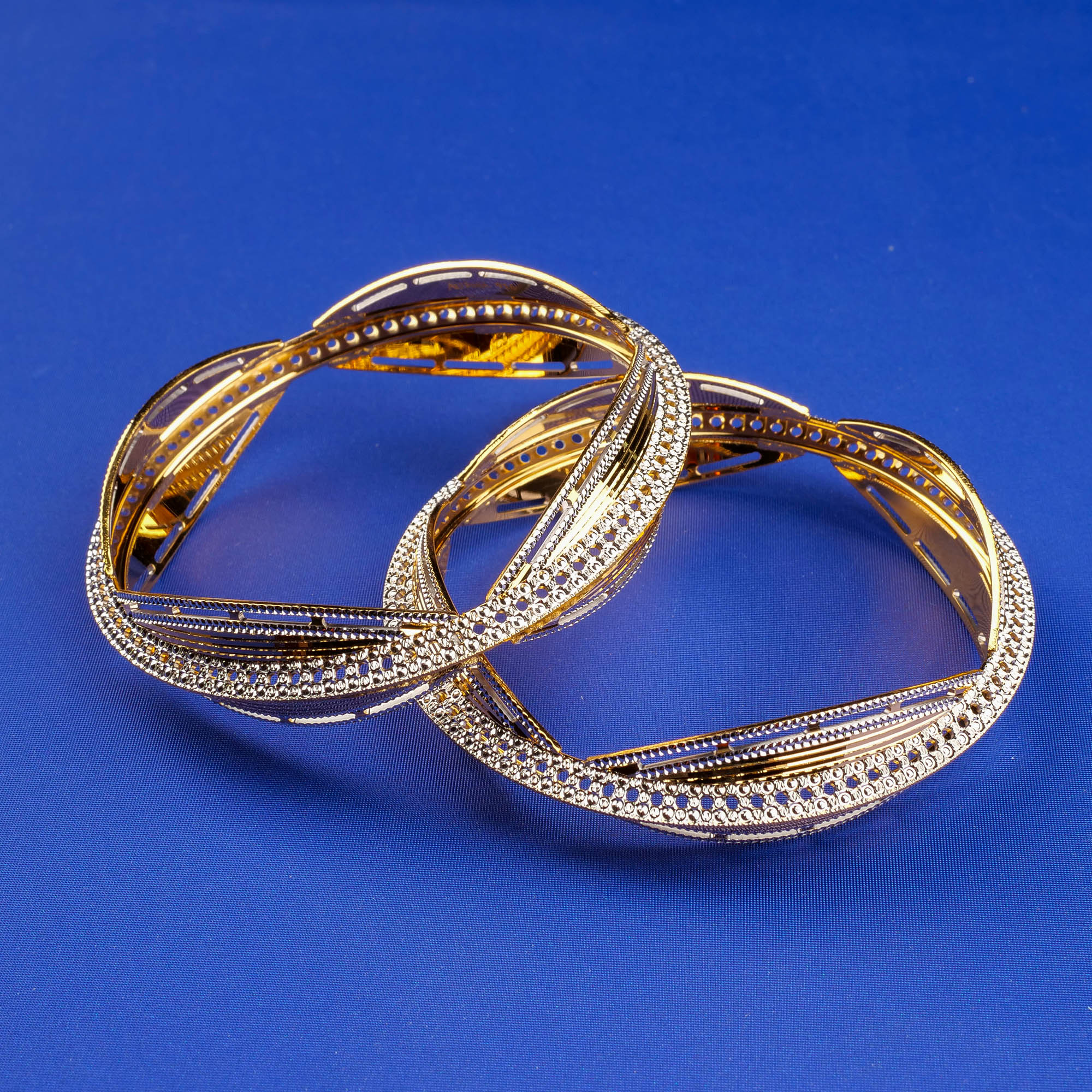 22K Two-Tone Gold Bangles