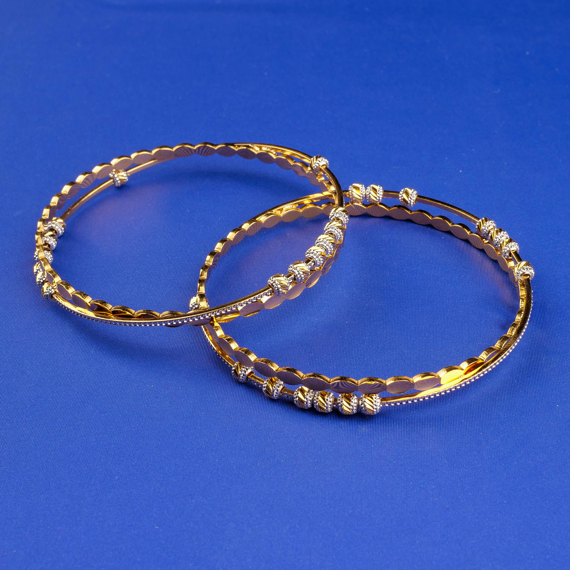 22K Two-Tone Gold Bangles