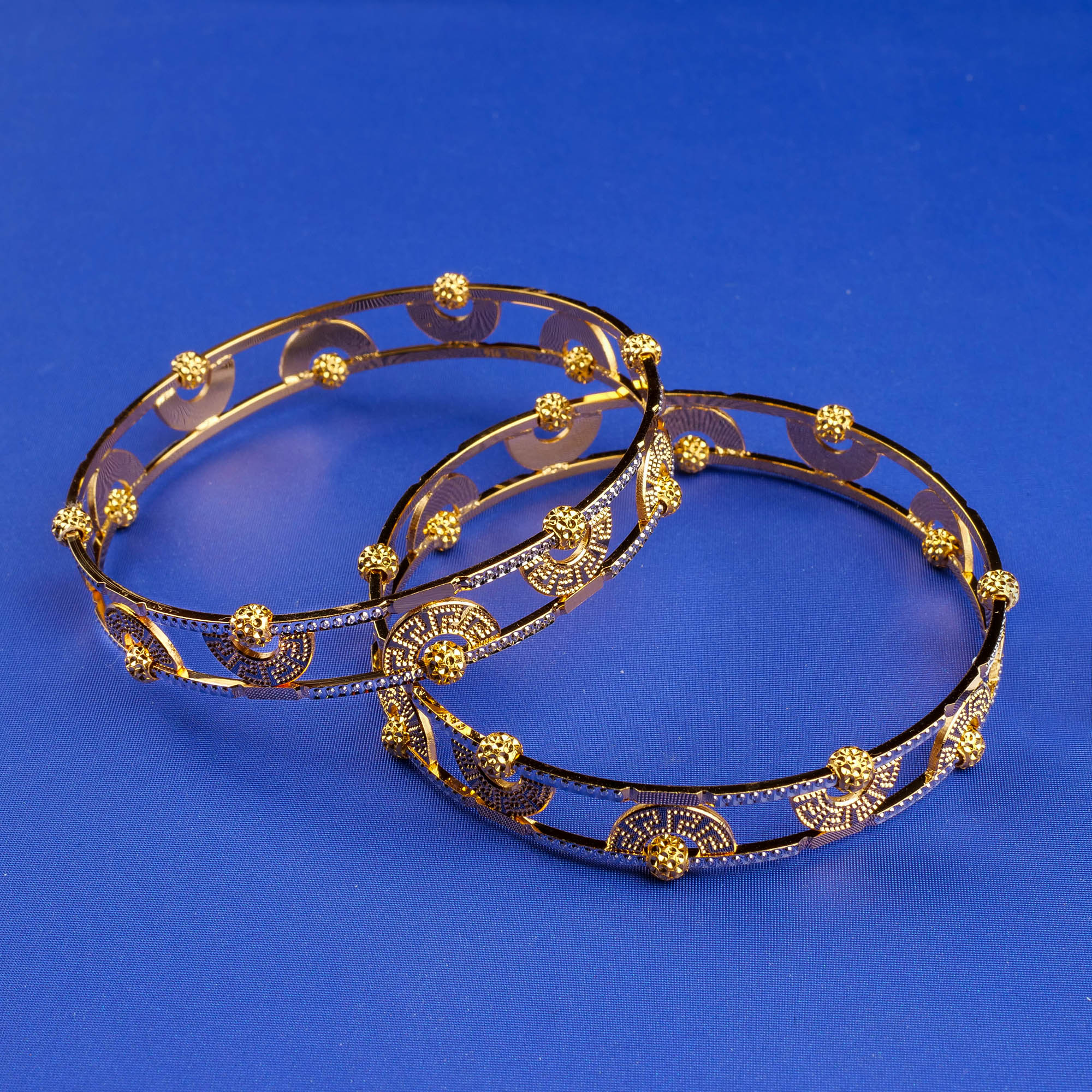 22K Two-Tone Gold Bangles