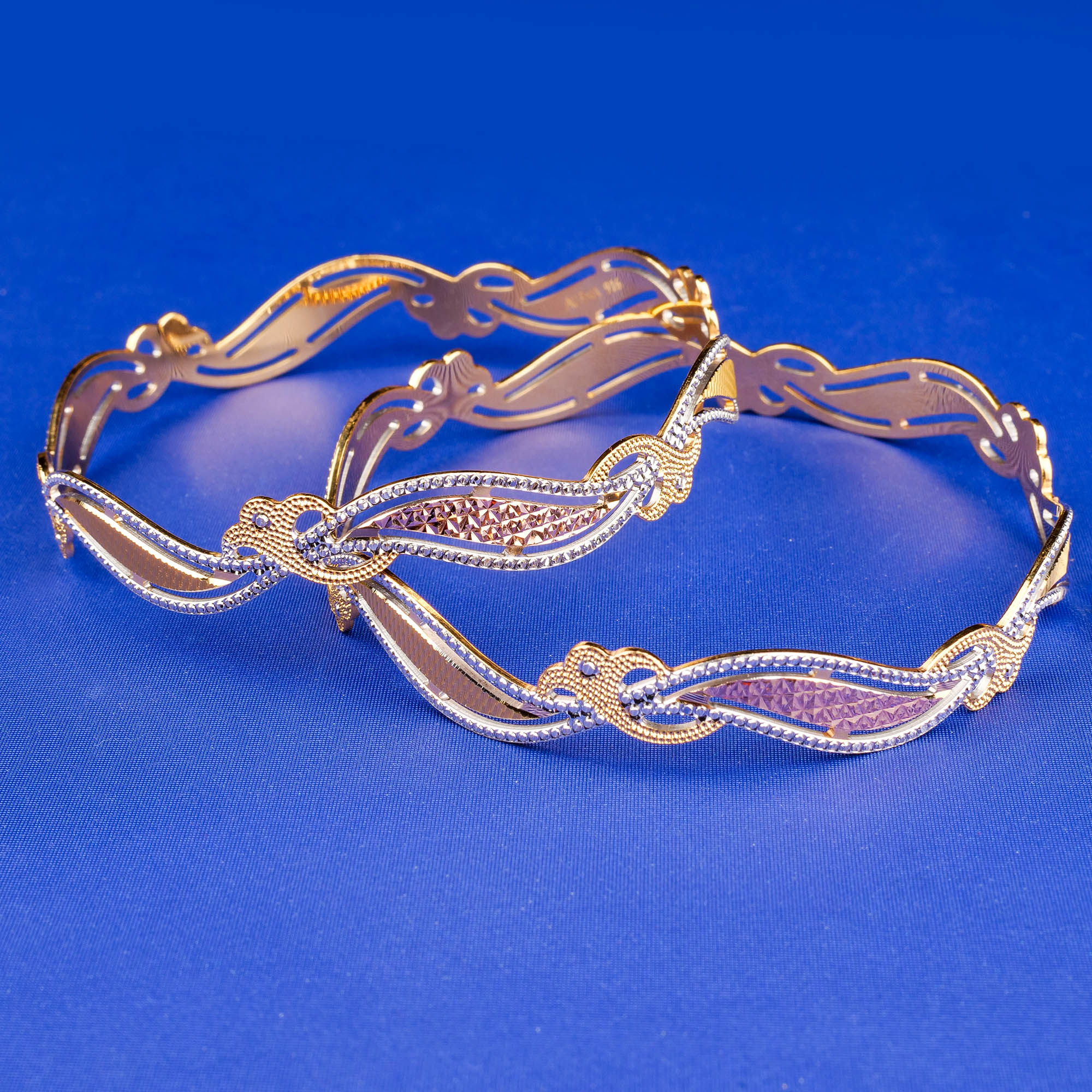 22K Two-Tone Gold Bangles