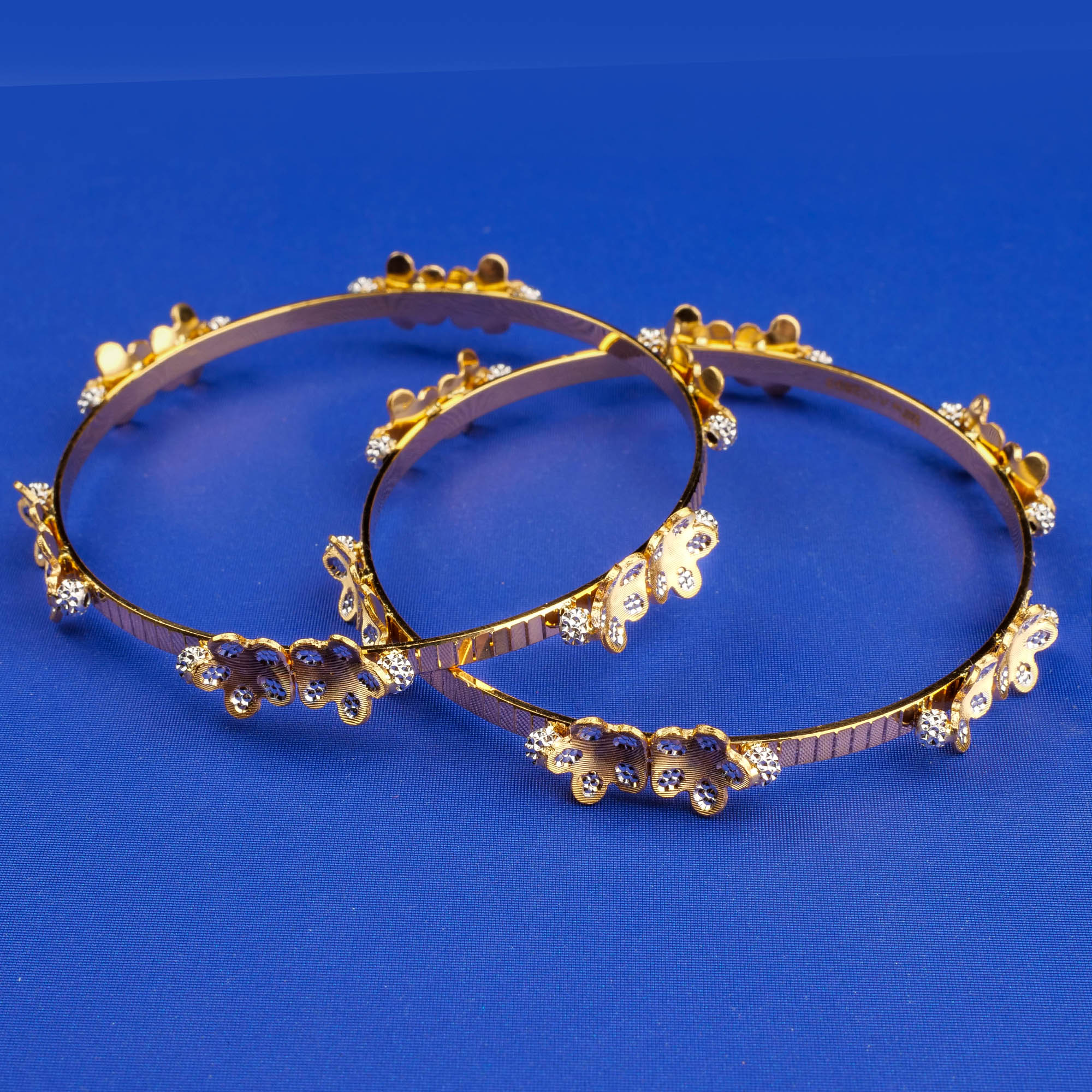 22K Two-Tone Gold Bangles