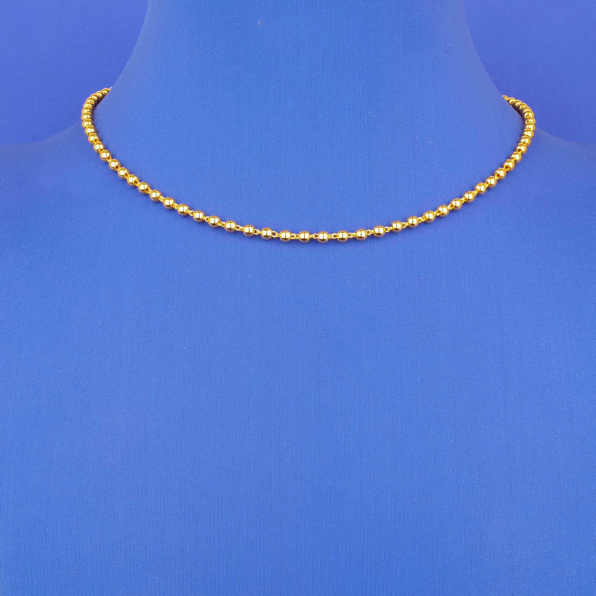 22K Gold Beaded Chain