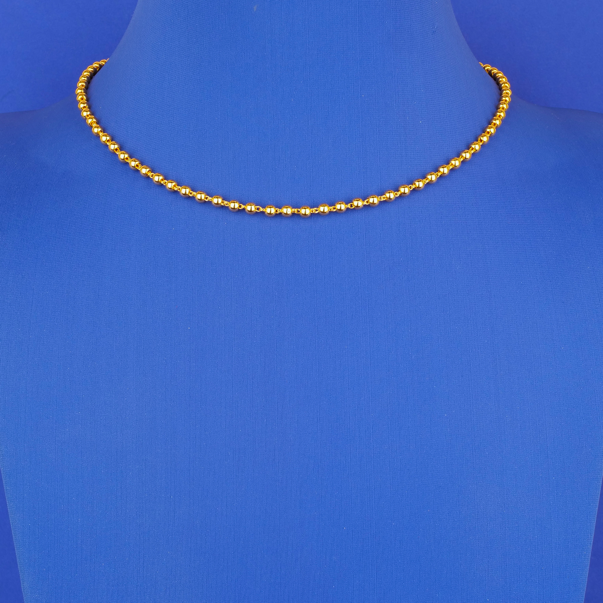 22K Gold Beaded Chain