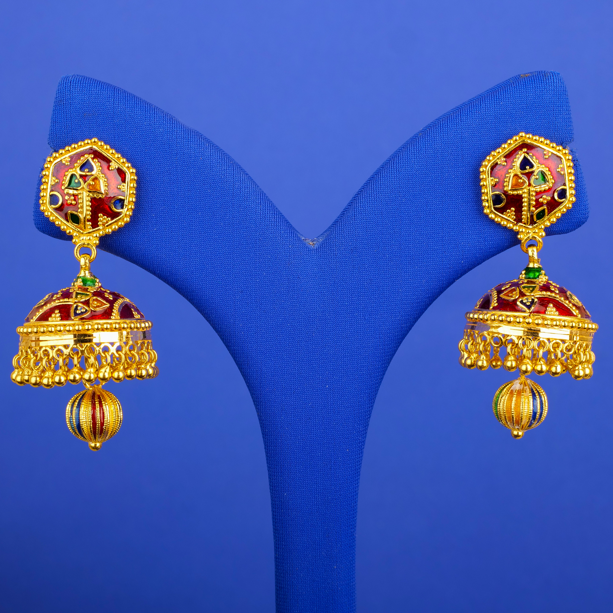 22k Gold Minakari Earrings