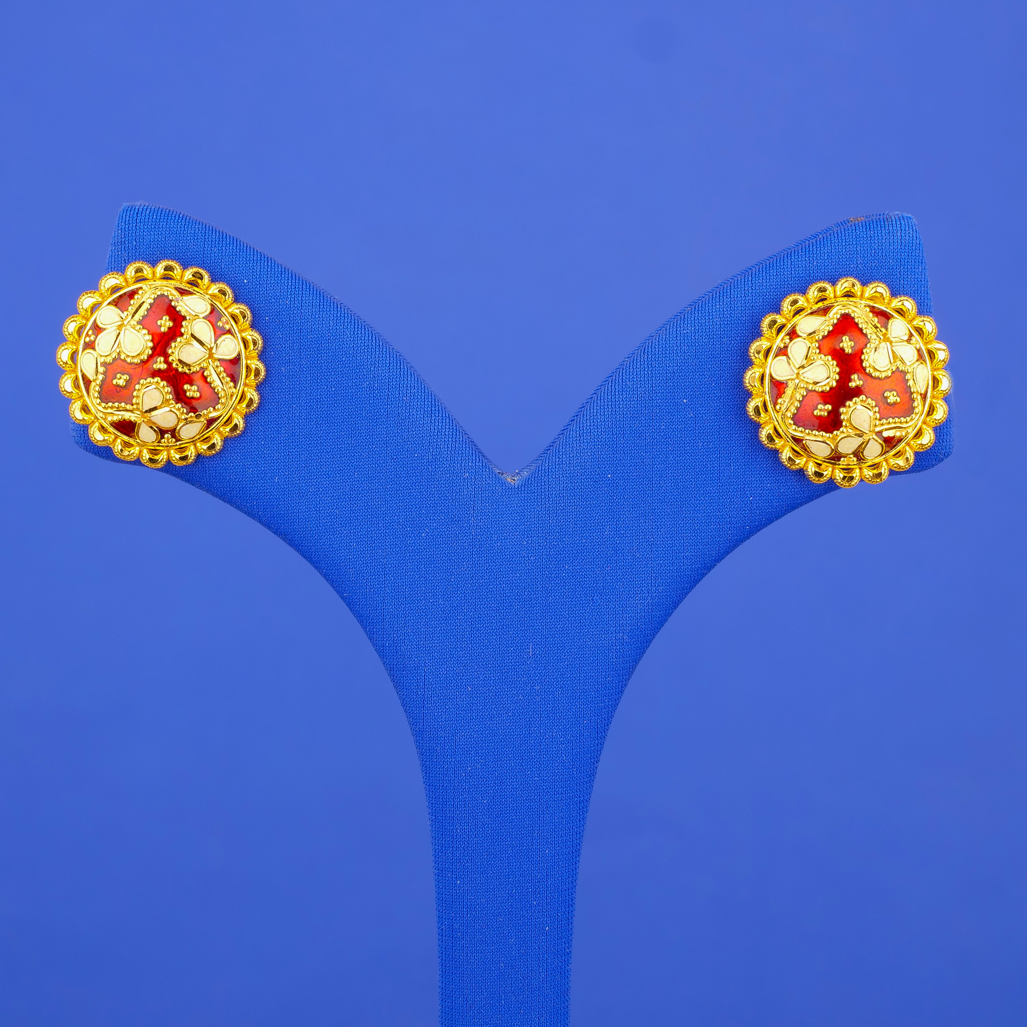 22K Gold Minakari Earrings