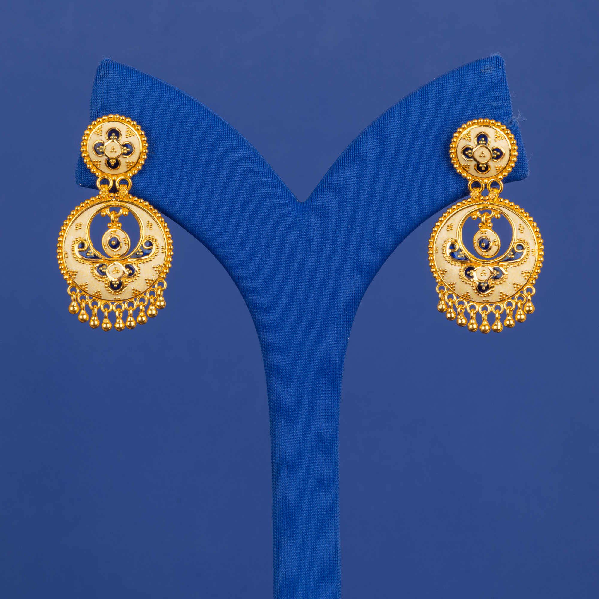 22K Gold Minakari Earrings